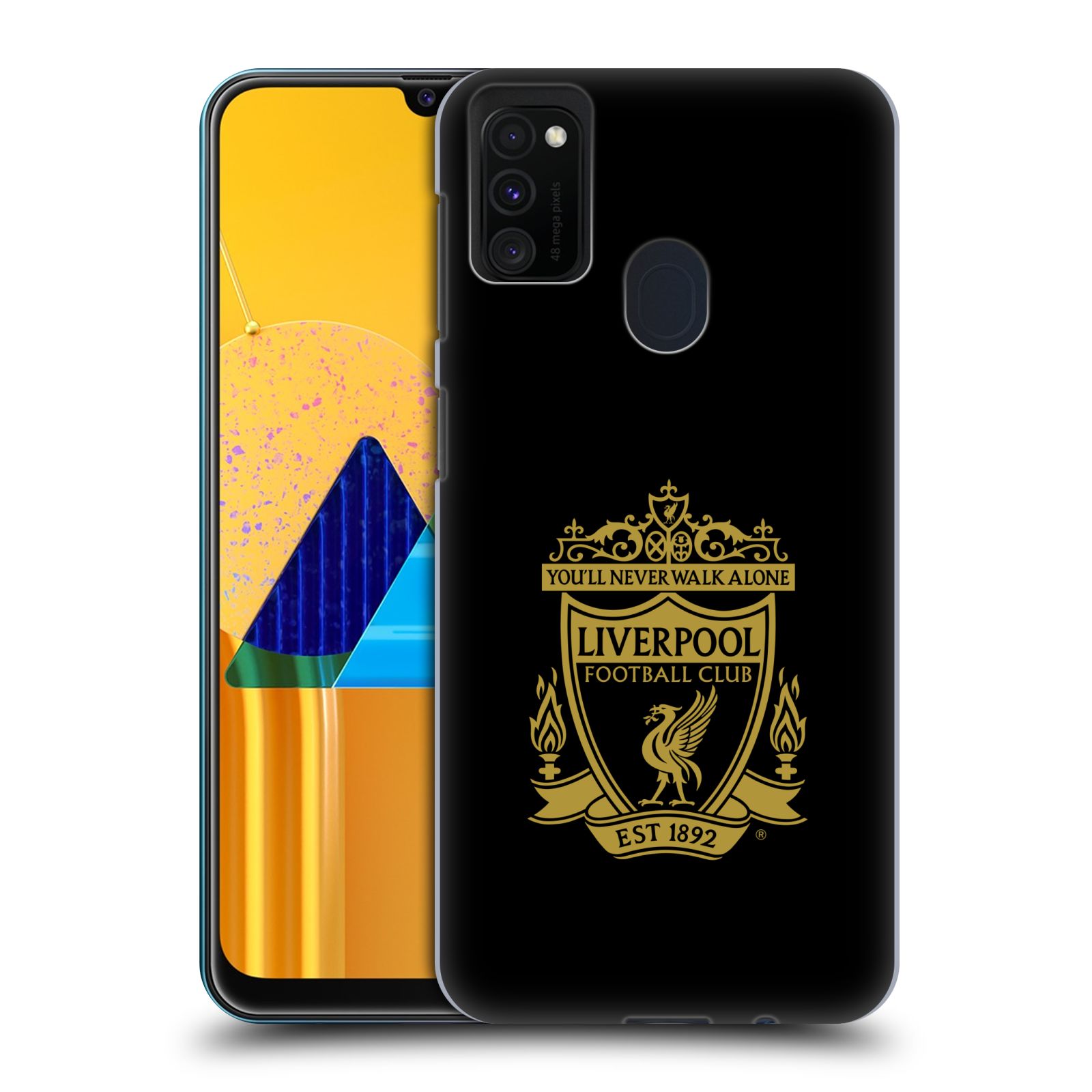 Zadní kryt na mobil Samsung Galaxy M21 Fotbalový klub Liverpool barevný znak červené pozadí