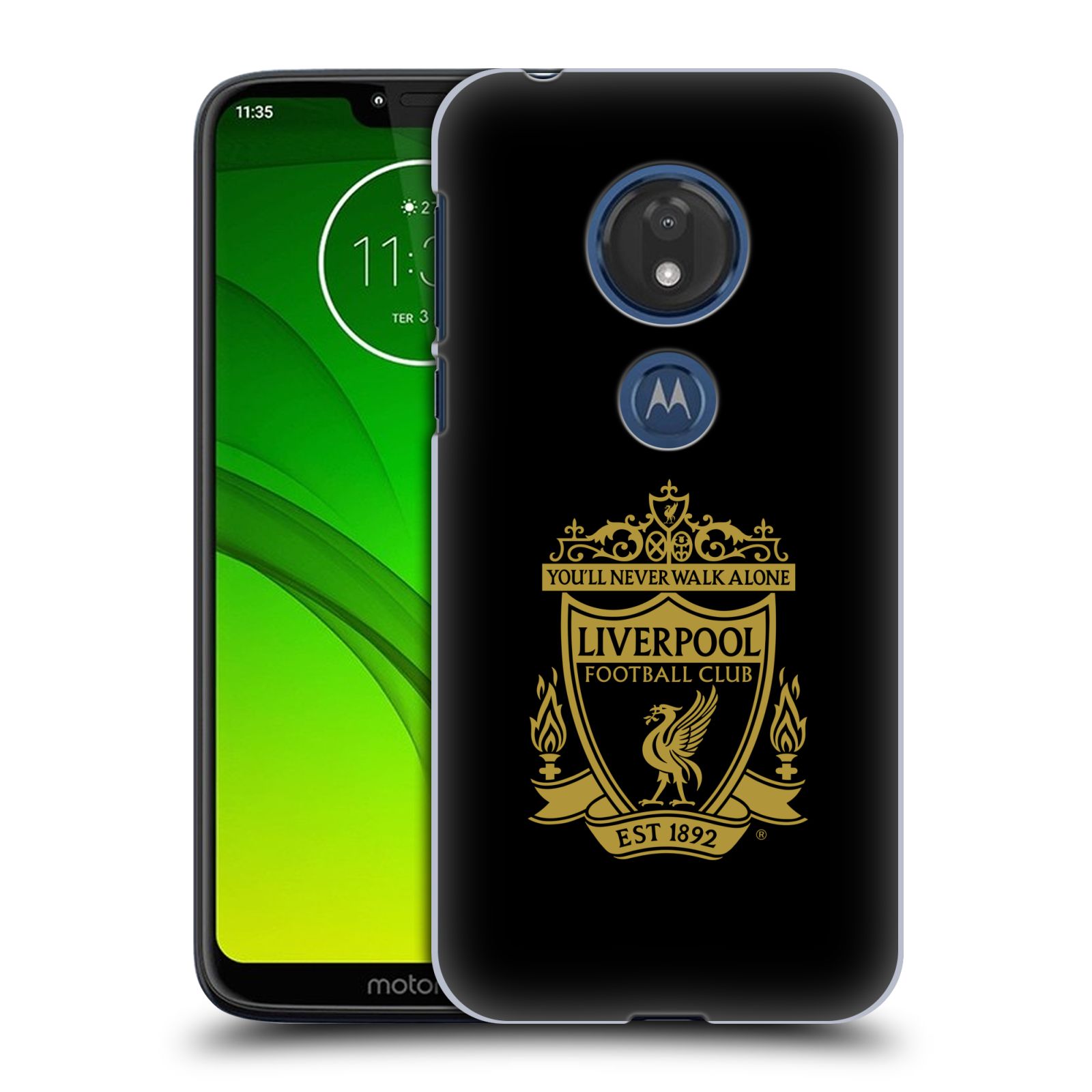 Pouzdro na mobil Motorola Moto G7 Play Fotbalový klub Liverpool barevný znak červené pozadí