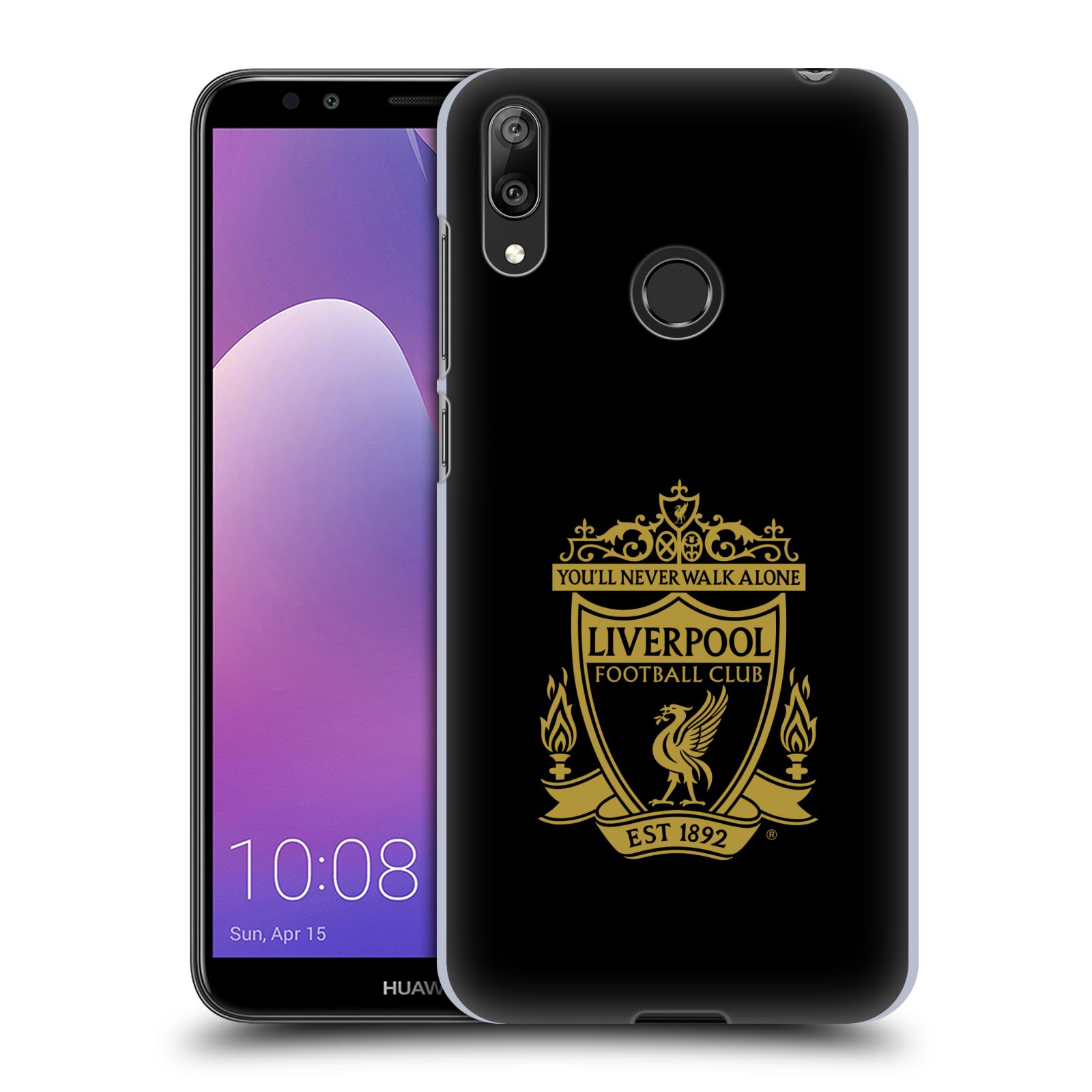 Pouzdro na mobil Huawei Y7 2019 - Head Case - Fotbalový klub Liverpool barevný znak červené pozadí