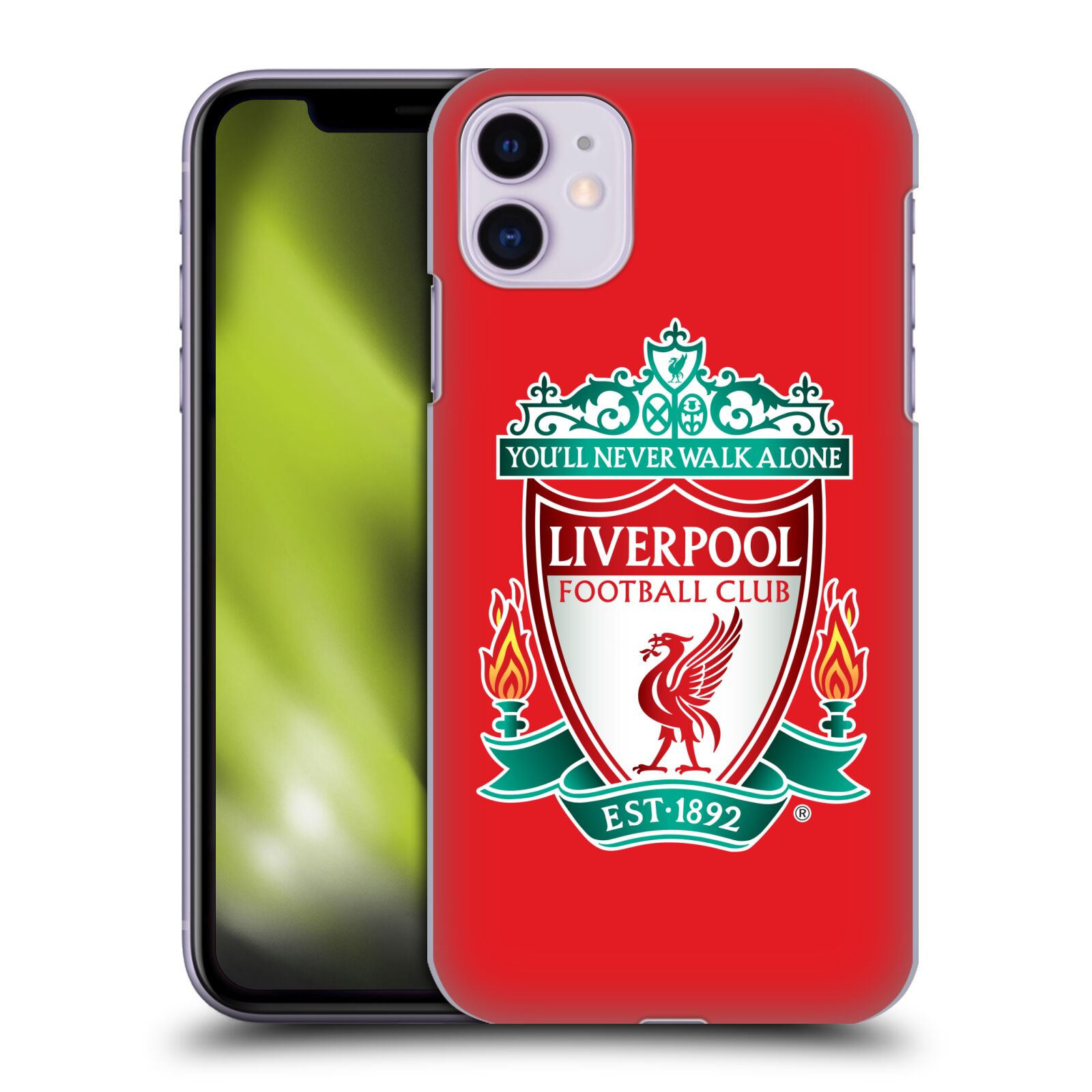 Pouzdro na mobil Apple Iphone 11 - HEAD CASE - Fotbalový klub Liverpool barevný znak červené pozadí