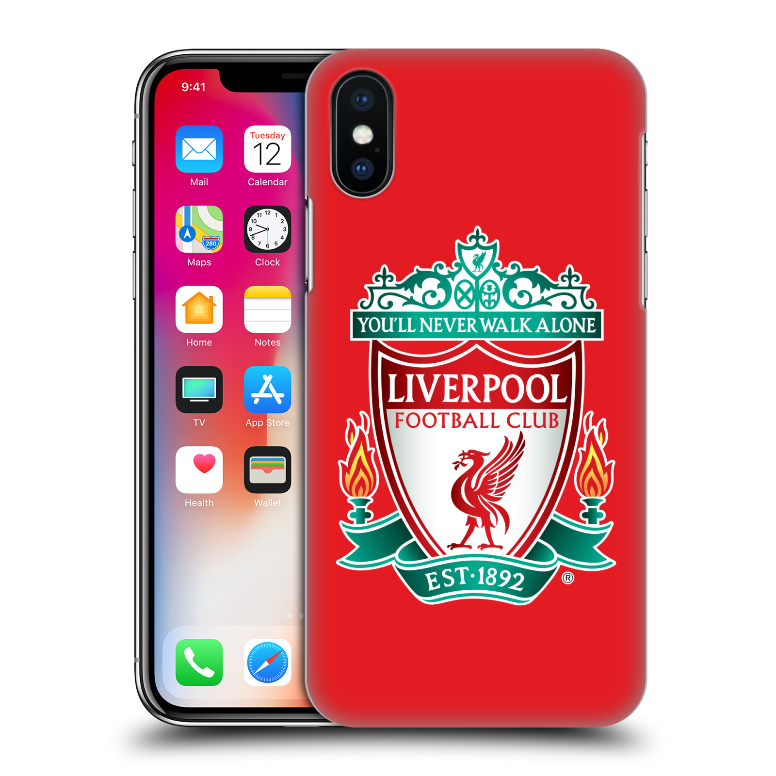 HEAD CASE plastový obal na mobil Apple Iphone X / XS Fotbalový klub Liverpool barevný znak červené pozadí