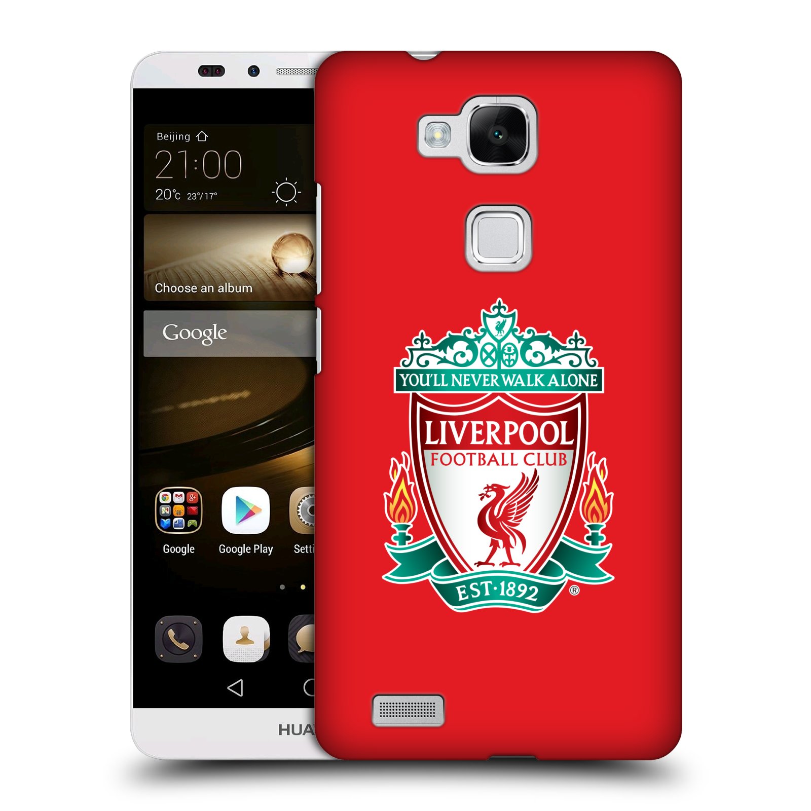 HEAD CASE plastový obal na mobil Huawei Mate 7 Fotbalový klub Liverpool barevný znak červené pozadí
