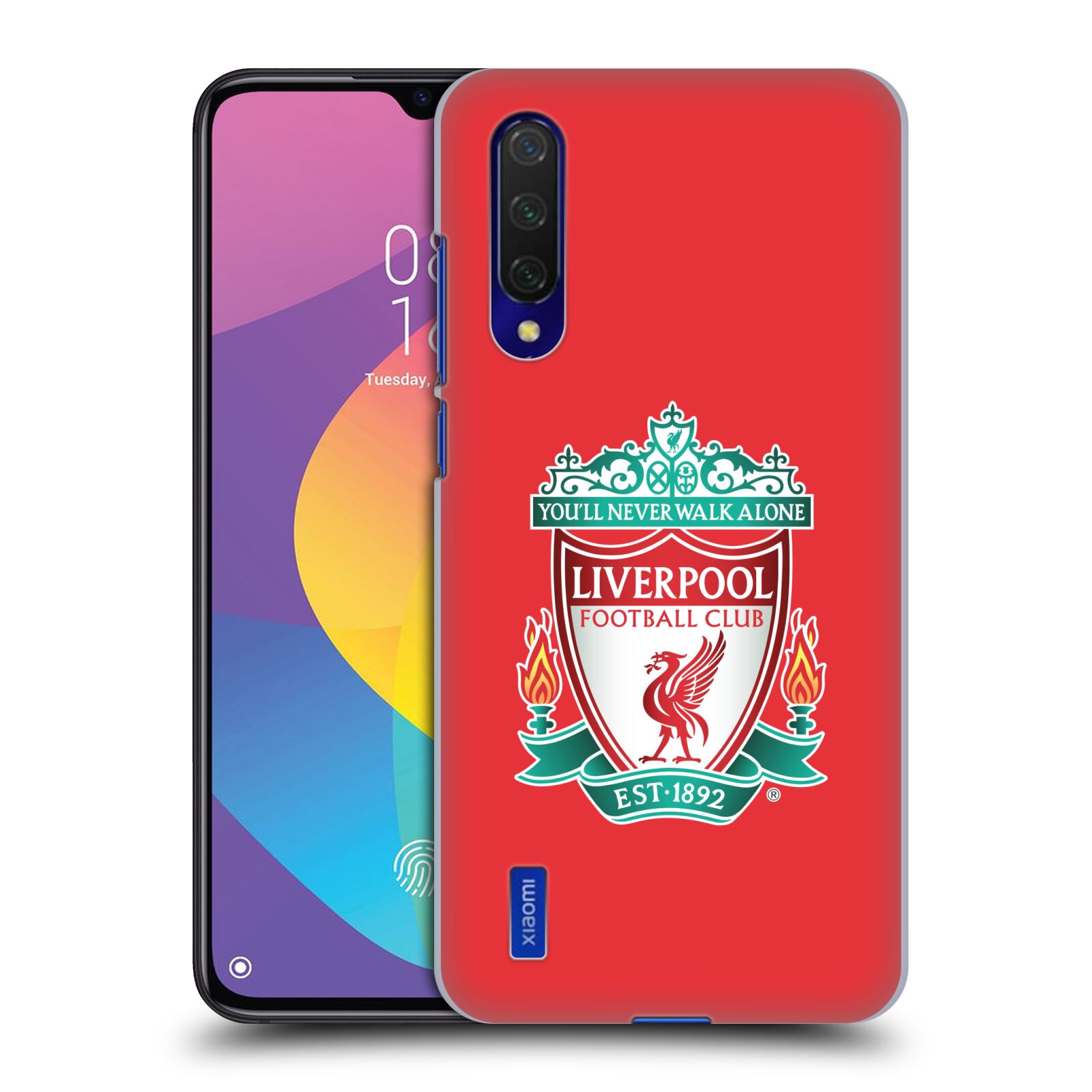 Zadní kryt na mobil Xiaomi MI 9 LITE Fotbalový klub Liverpool barevný znak červené pozadí