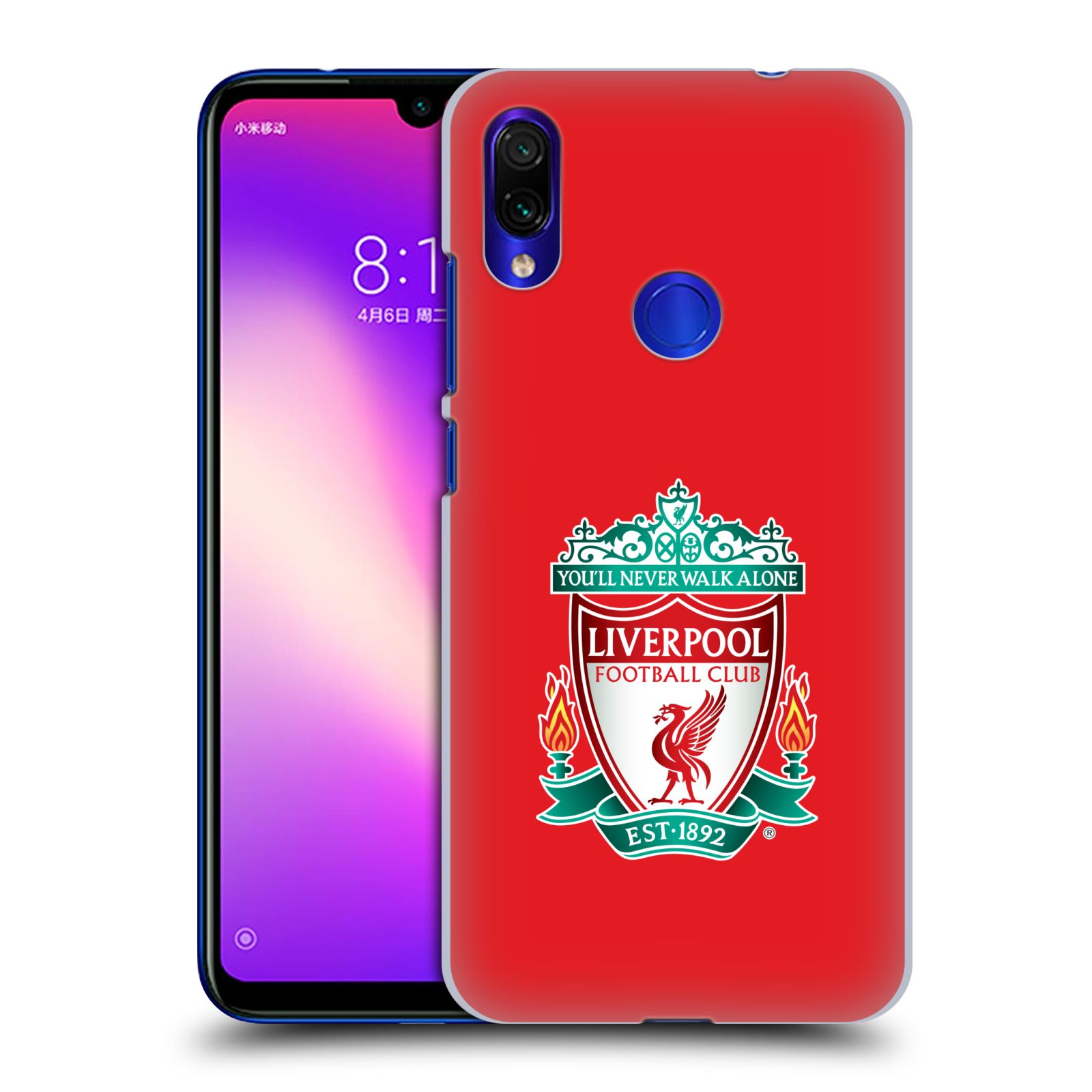 Pouzdro na mobil Xiaomi Redmi Note 7 - Head Case - Fotbalový klub Liverpool barevný znak červené pozadí