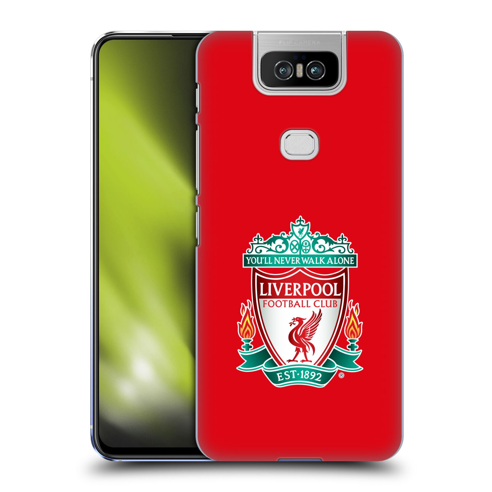 Pouzdro na mobil Asus Zenfone 6 ZS630KL - HEAD CASE - Fotbalový klub Liverpool barevný znak červené pozadí