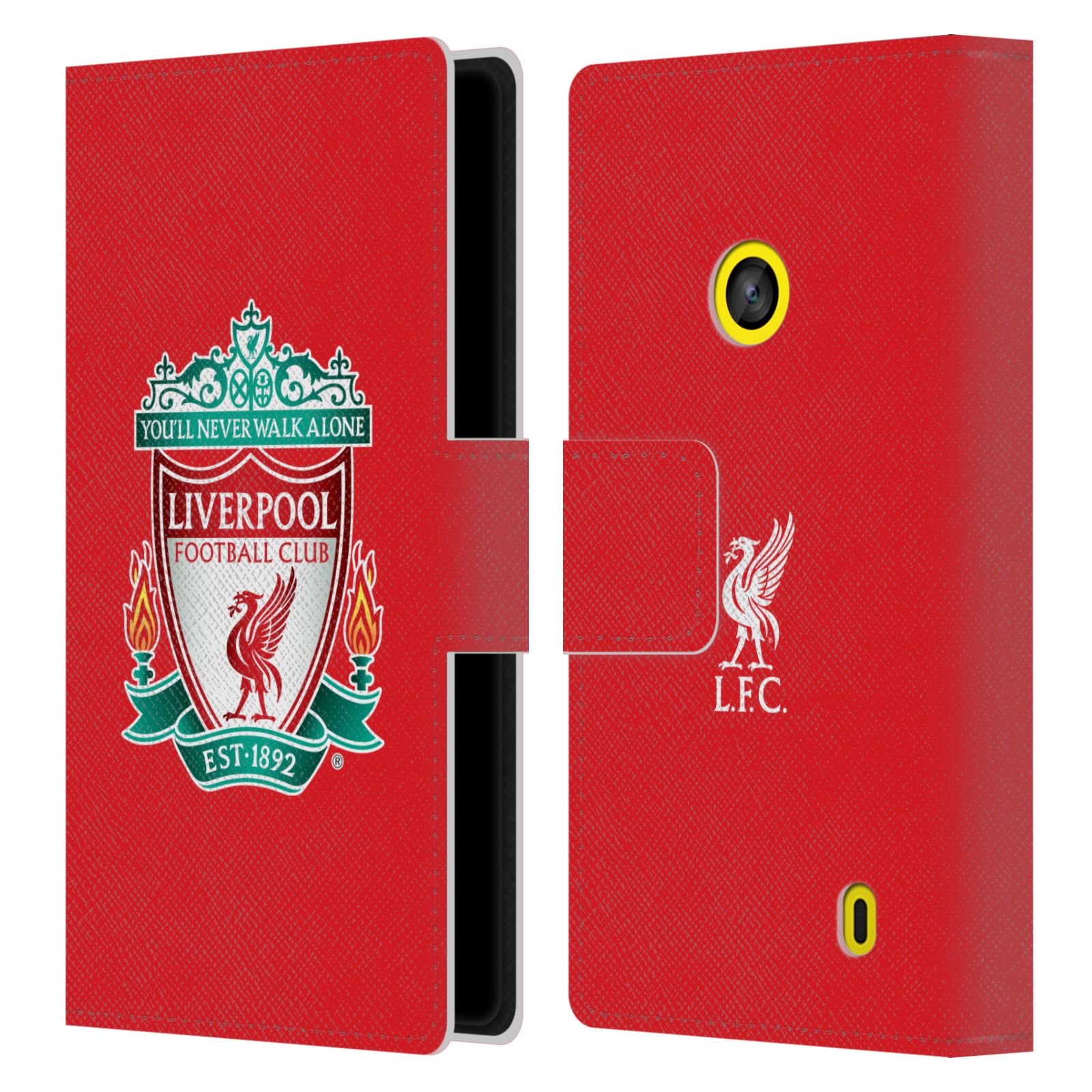 HEAD CASE Flipové pouzdro pro mobil NOKIA LUMIA 520 / 525 LIVERPOOL FC OFICIÁLNÍ ZNAK barevný znak na červené