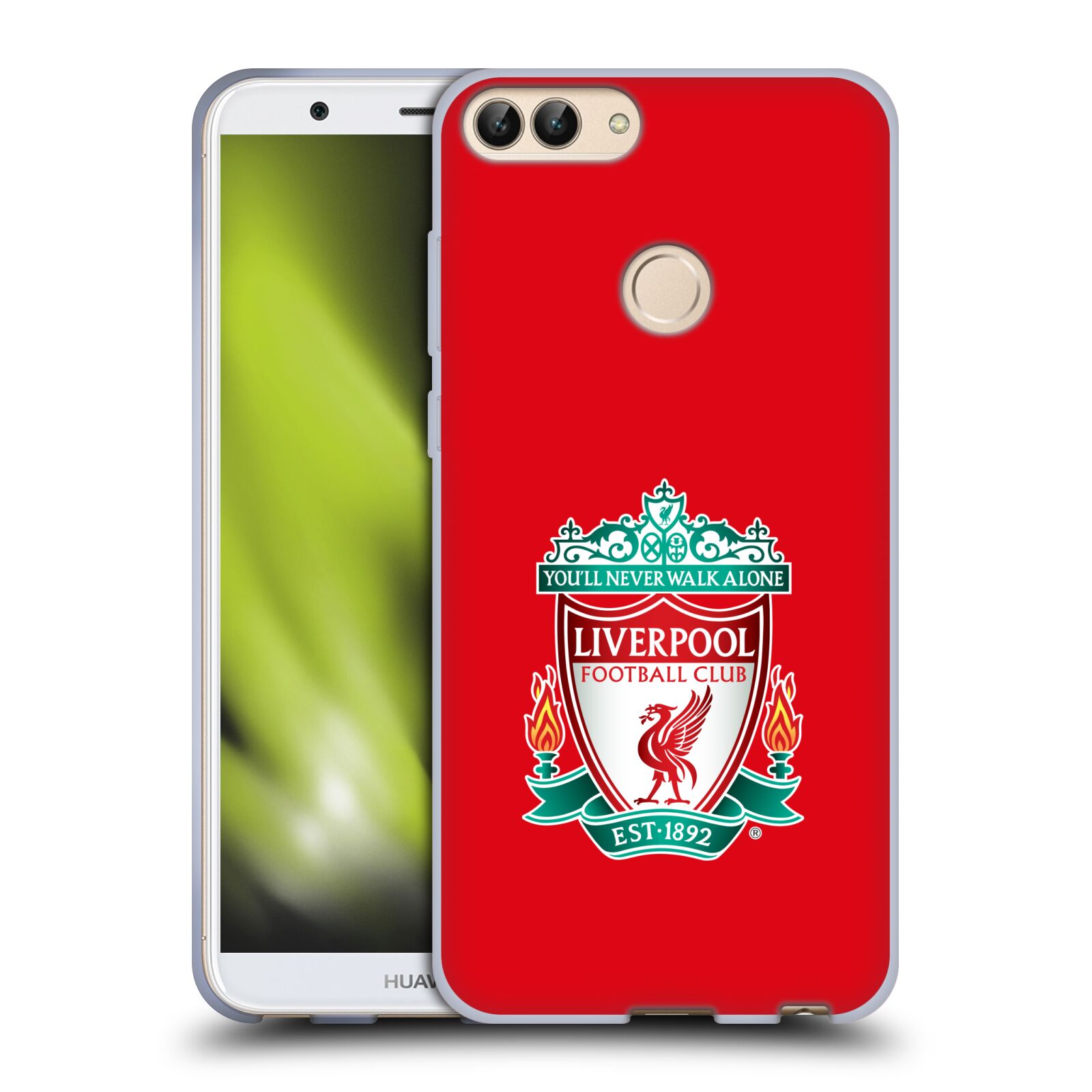 HEAD CASE silikon obal na mobil Huawei P SMART Fotbalový klub Liverpool barevný znak červené pozadí