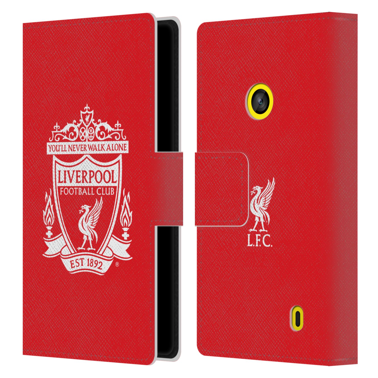 HEAD CASE Flipové pouzdro pro mobil NOKIA LUMIA 520 / 525 LIVERPOOL FC OFICIÁLNÍ ZNAK bílý znak na červené