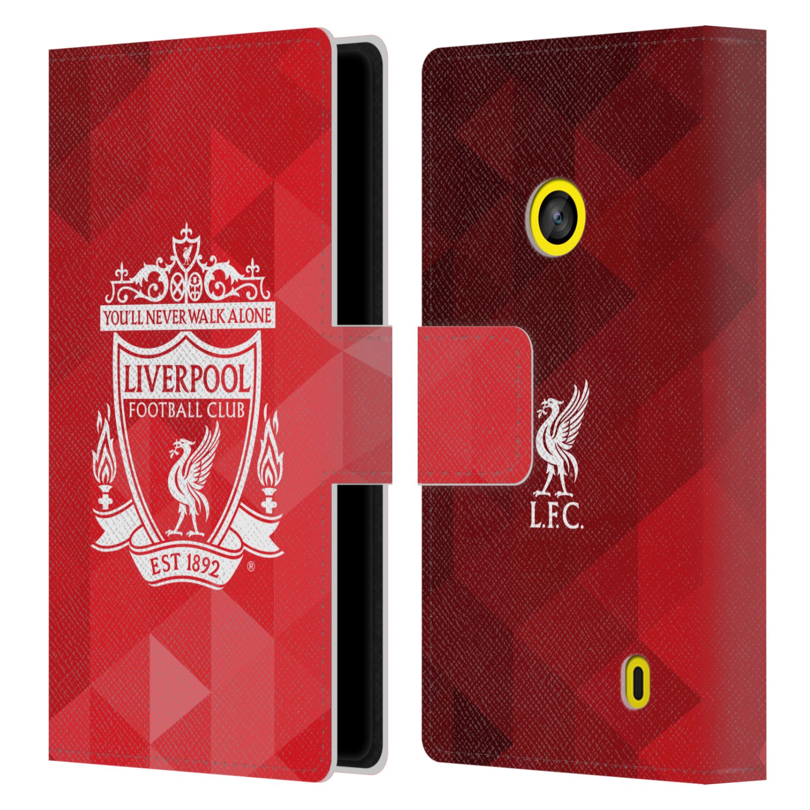 HEAD CASE Flipové pouzdro pro mobil NOKIA LUMIA 520 / 525 LIVERPOOL FC OFICIÁLNÍ ZNAK kostky bílý znak na červené