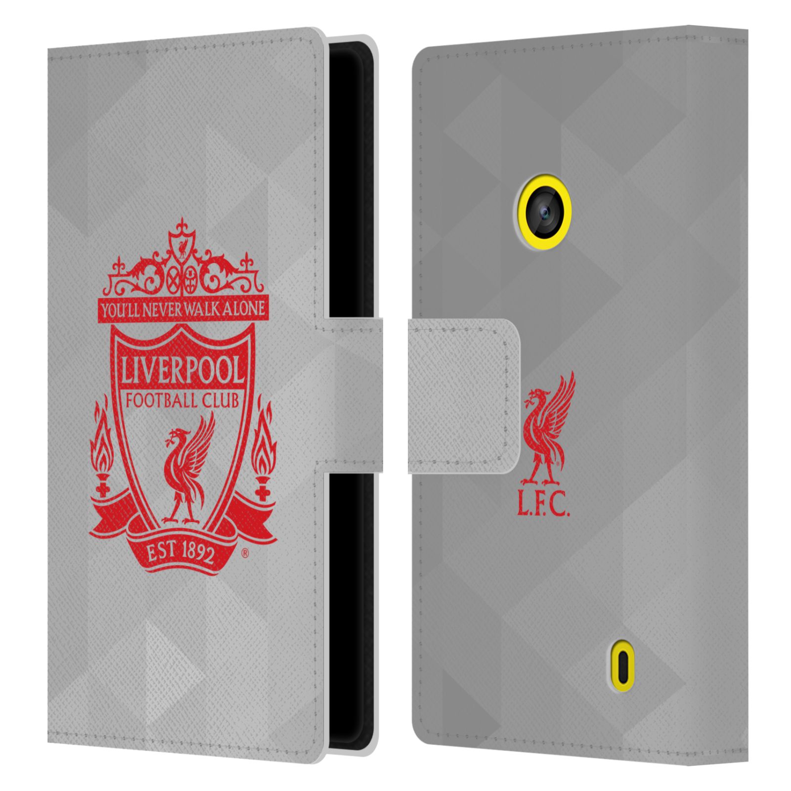 HEAD CASE Flipové pouzdro pro mobil NOKIA LUMIA 520 / 525 LIVERPOOL FC OFICIÁLNÍ ZNAK kostky červený znak na bílé