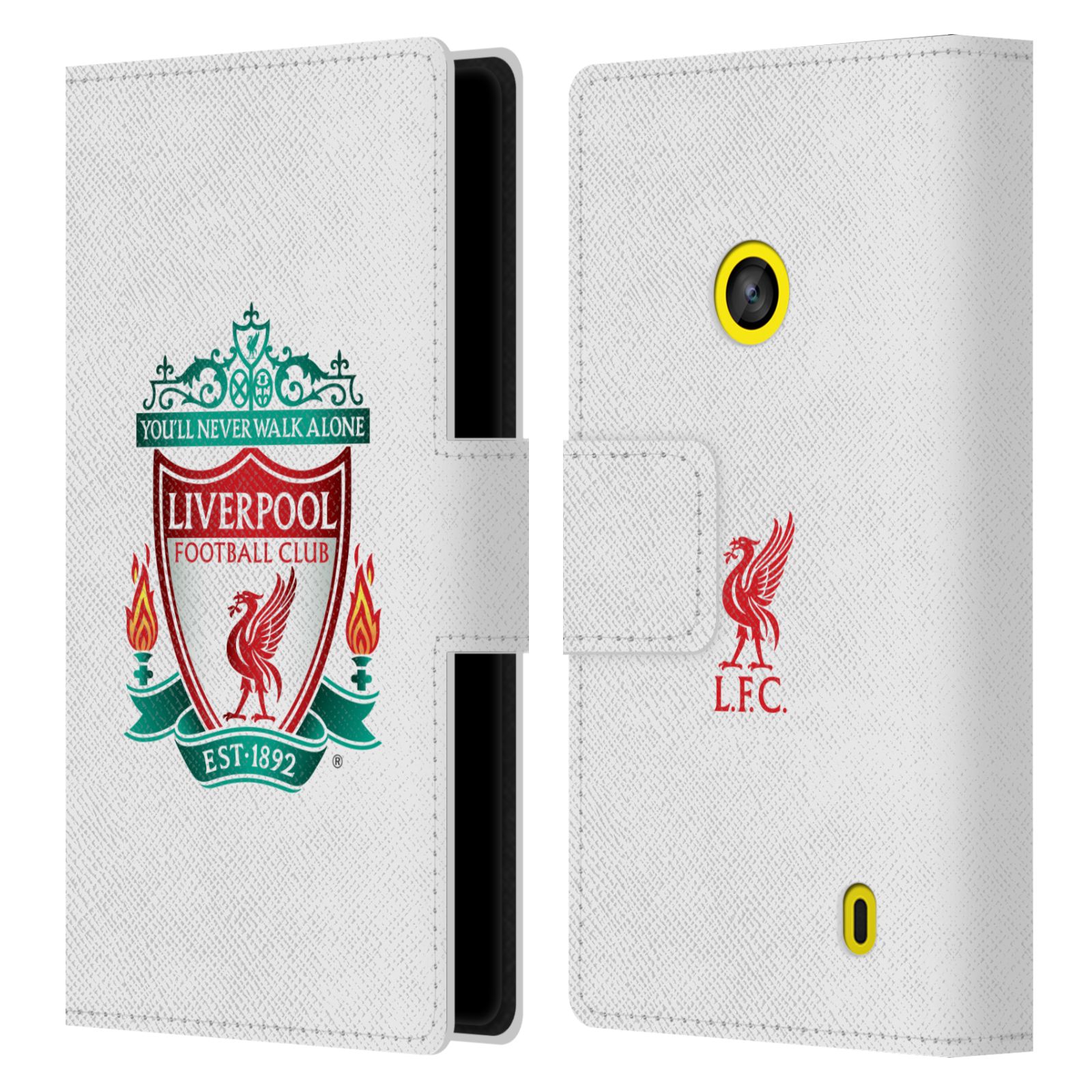 HEAD CASE Flipové pouzdro pro mobil NOKIA LUMIA 520 / 525 LIVERPOOL FC OFICIÁLNÍ ZNAK barevný znak na bílé