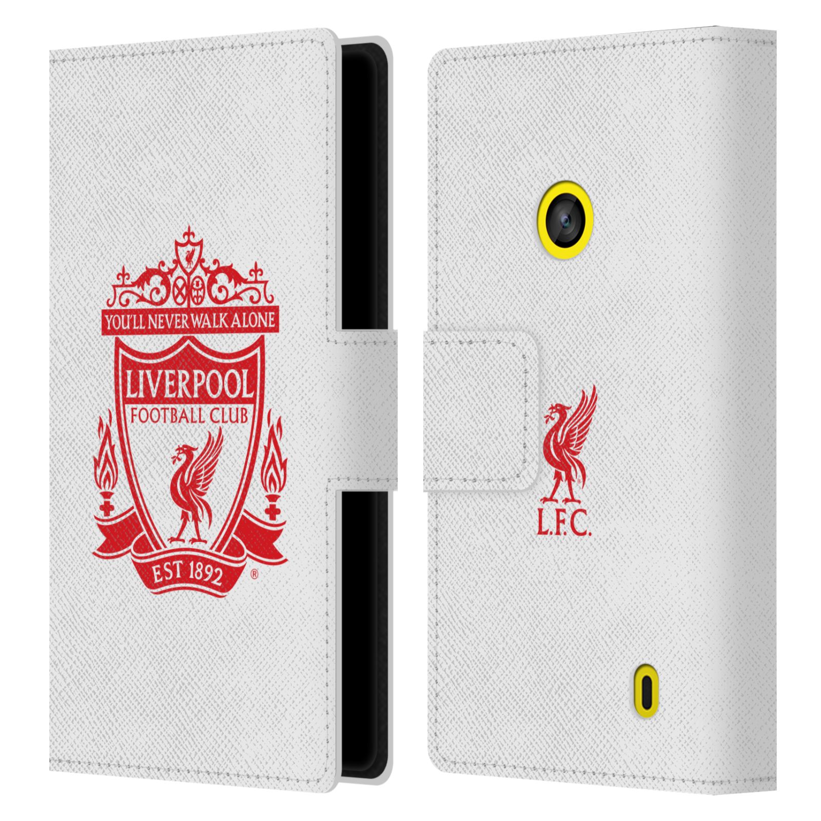 HEAD CASE Flipové pouzdro pro mobil NOKIA LUMIA 520 / 525 LIVERPOOL FC OFICIÁLNÍ ZNAK červený znak na bílé