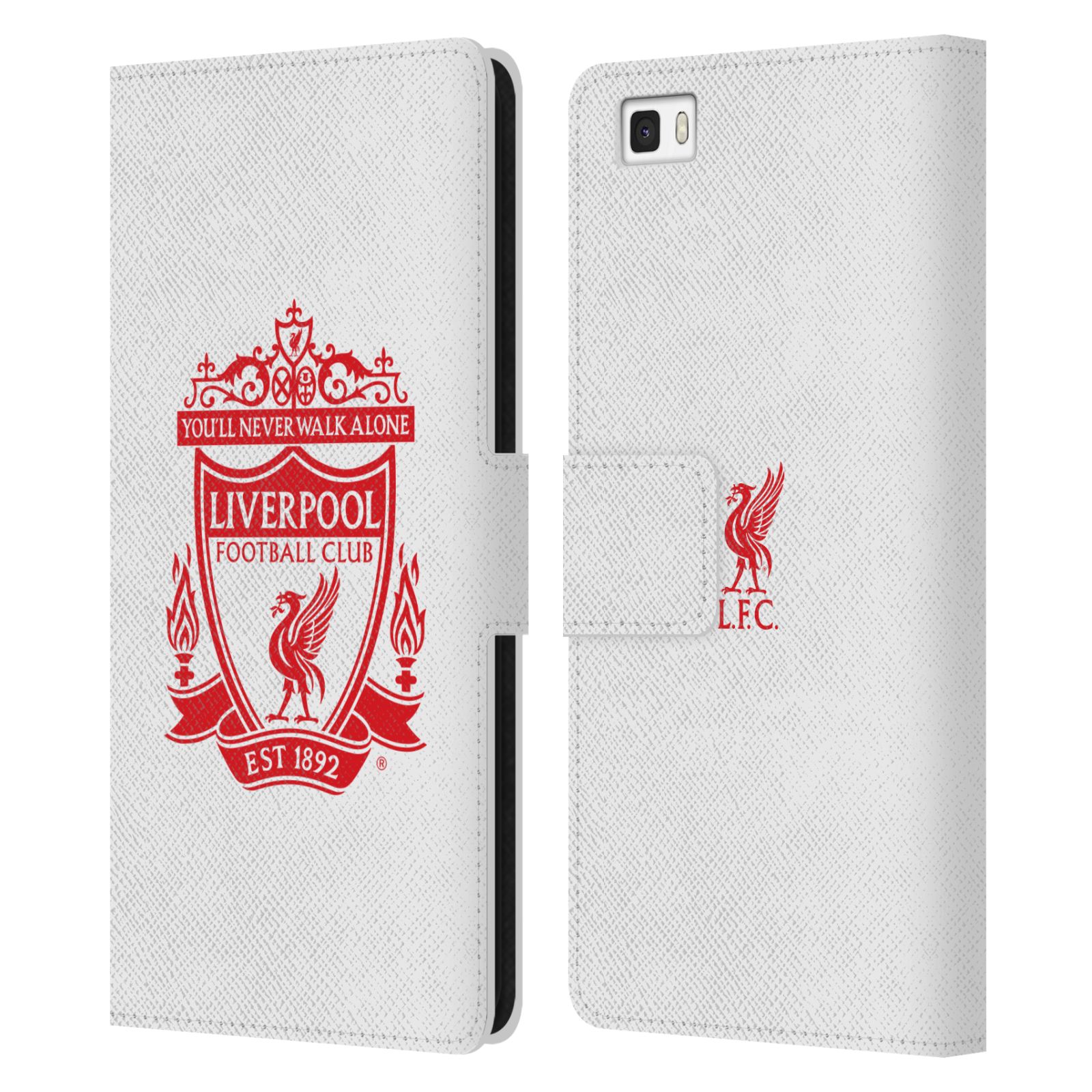 HEAD CASE Flipové pouzdro pro mobil Huawei P8 LITE LIVERPOOL FC OFICIÁLNÍ ZNAK červený znak na bílé