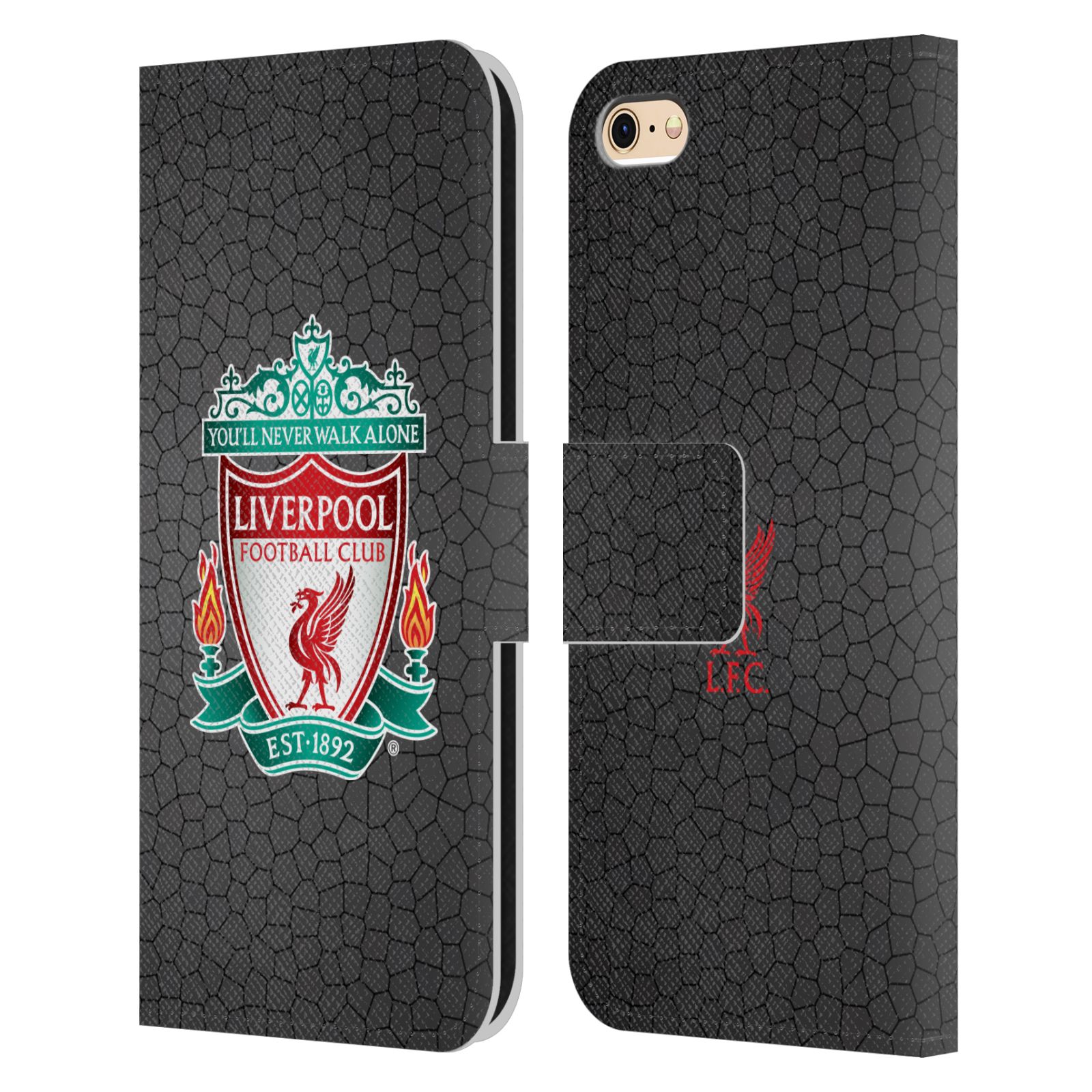 LIVERPOOL FC CREST 2 LEATHER BOOK WALLET CASE COVER FOR APPLE iPHONE PHONES