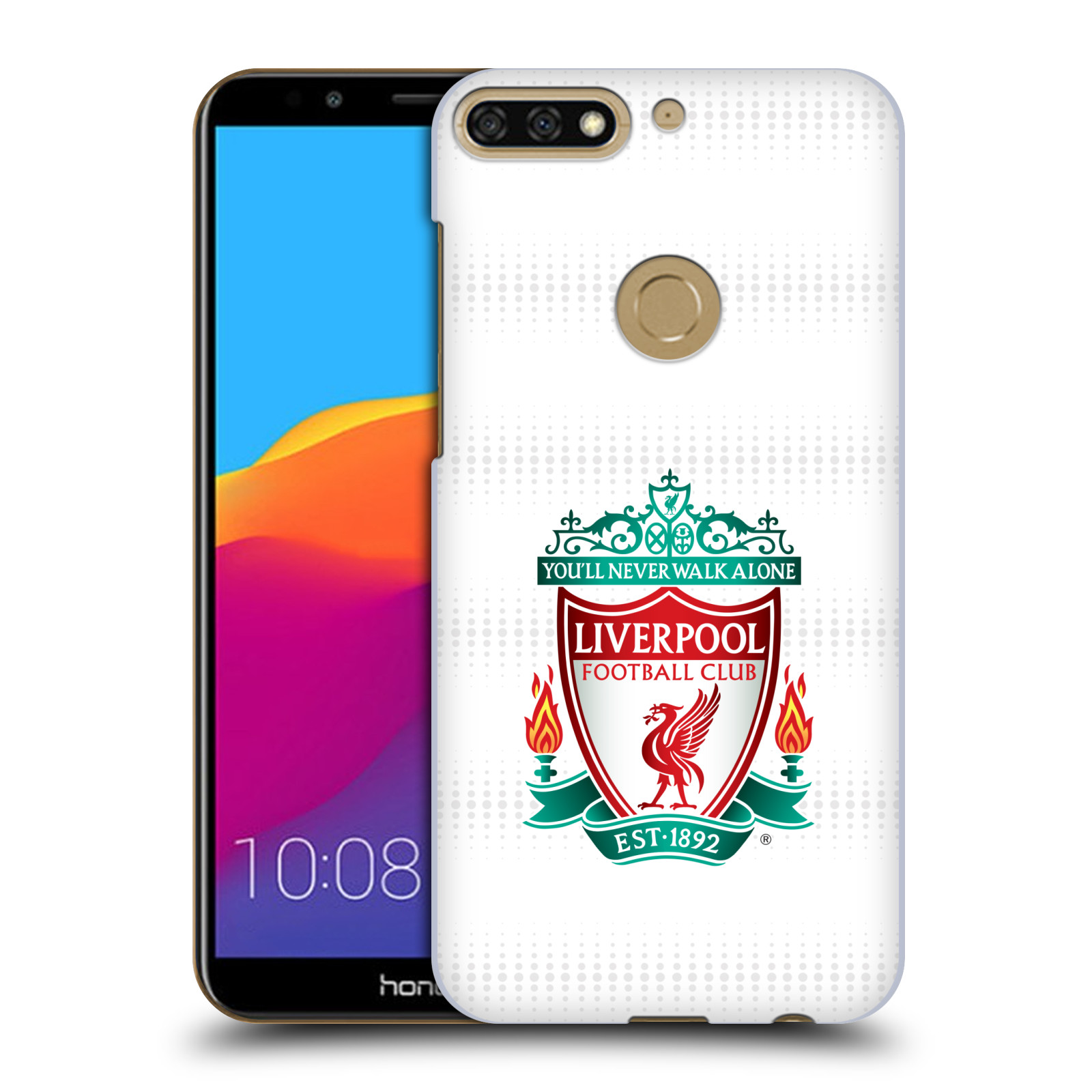 HEAD CASE plastový obal na mobil Honor 7c Fotbalový klub Liverpool barevný znak bílé pozadí s tečkami