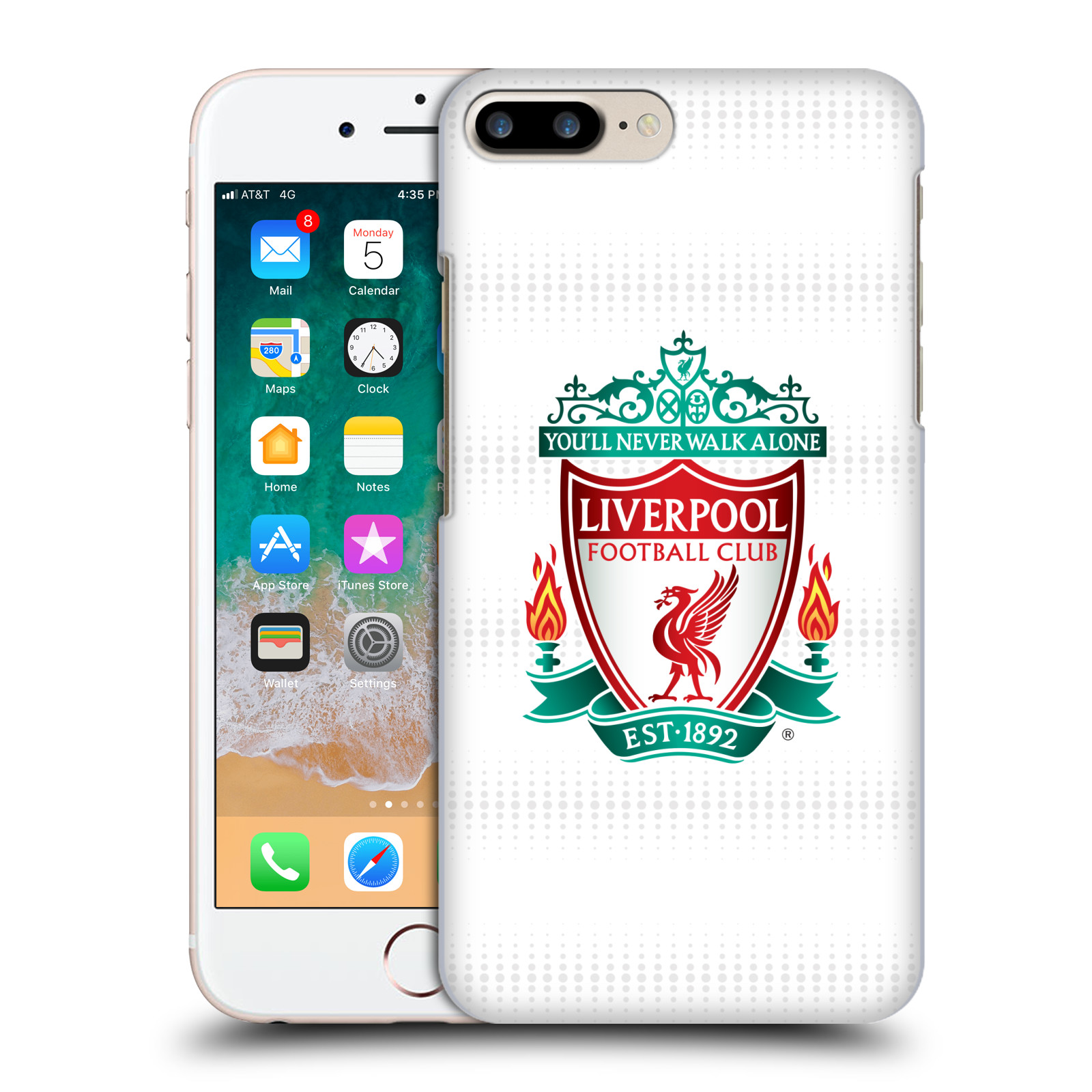 Zadní obal pro mobil Apple Iphone 7+ /  8+ - HEAD CASE - Liverpool - Velké logo hosté