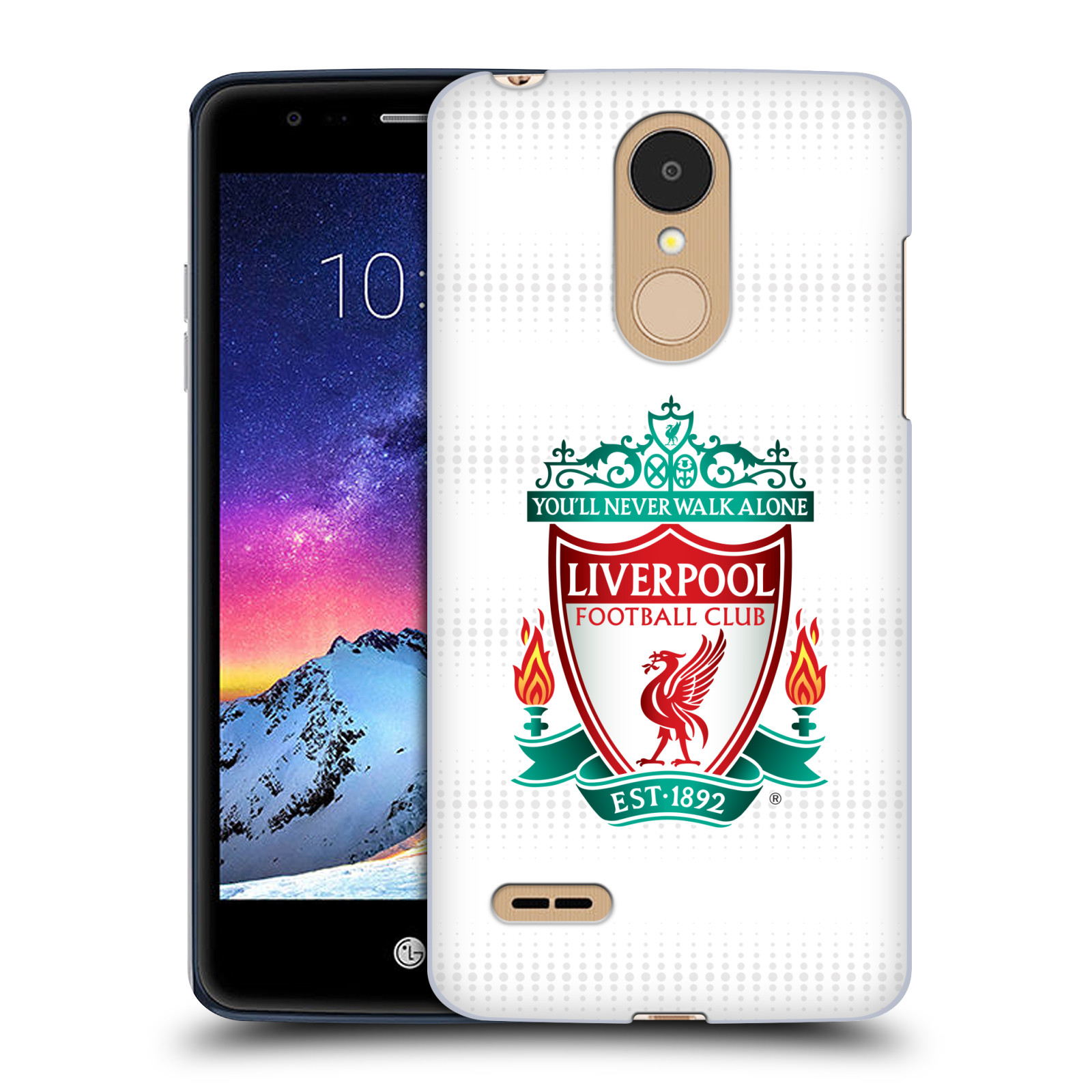 HEAD CASE plastový obal na mobil LG K9 / K8 2018 Fotbalový klub Liverpool barevný znak bílé pozadí s tečkami