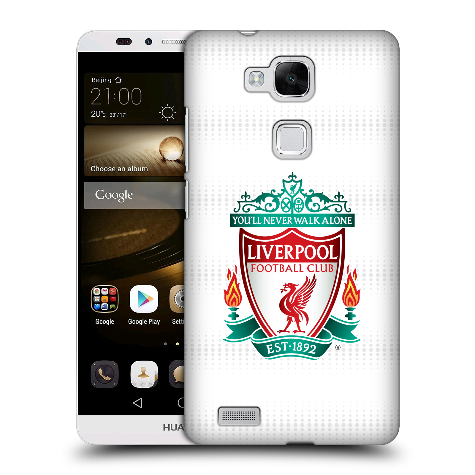 HEAD CASE plastový obal na mobil Huawei Mate 7 Fotbalový klub Liverpool barevný znak bílé pozadí s tečkami