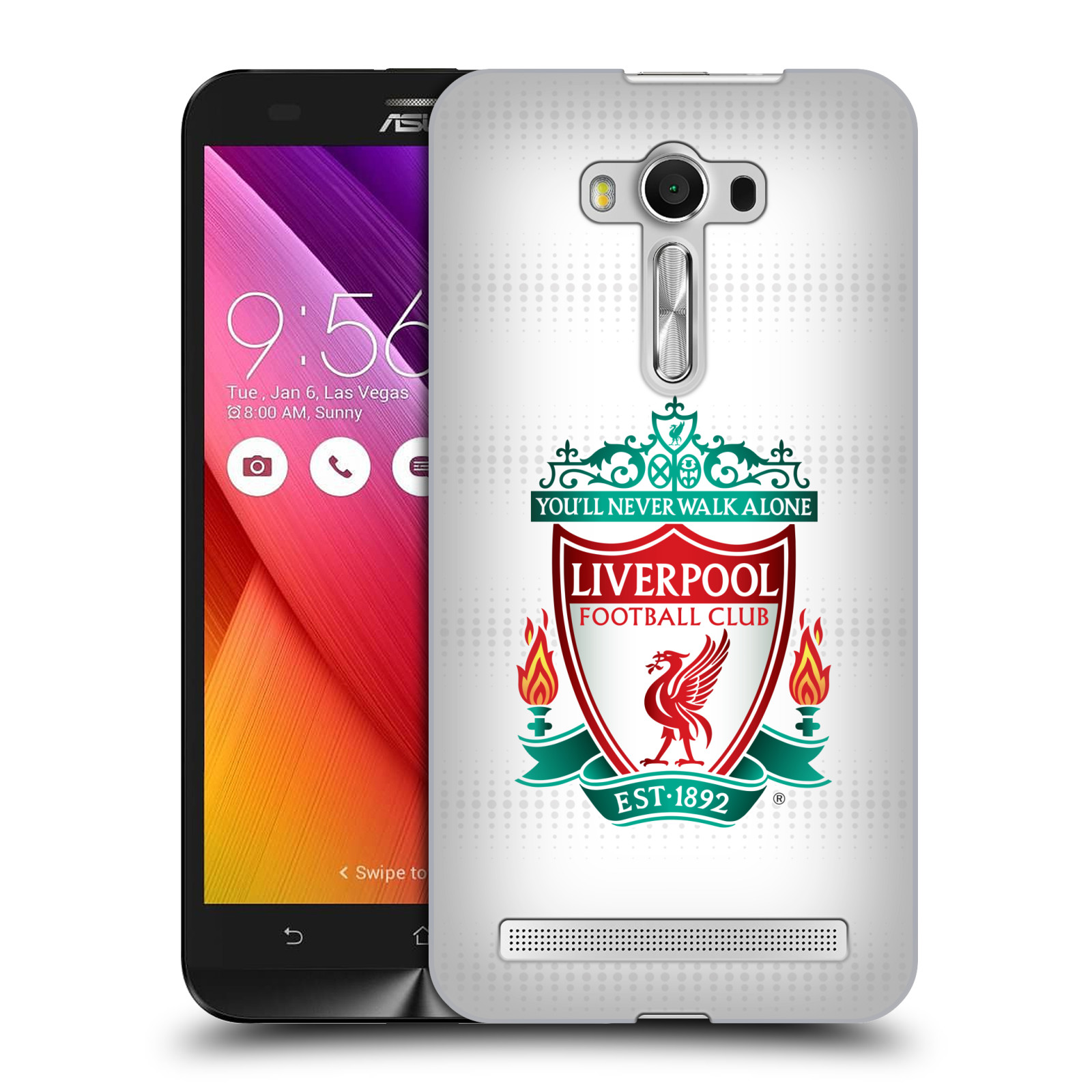 HEAD CASE plastový obal na mobil Asus Zenfone 2 LASER (5,5 displej ZE550KL) Fotbalový klub Liverpool barevný znak bílé pozadí s tečkami