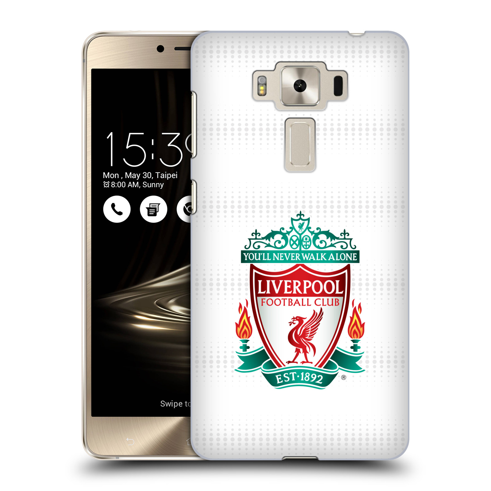 HEAD CASE plastový obal na mobil Asus Zenfone 3 DELUXE ZS550KL Fotbalový klub Liverpool barevný znak bílé pozadí s tečkami