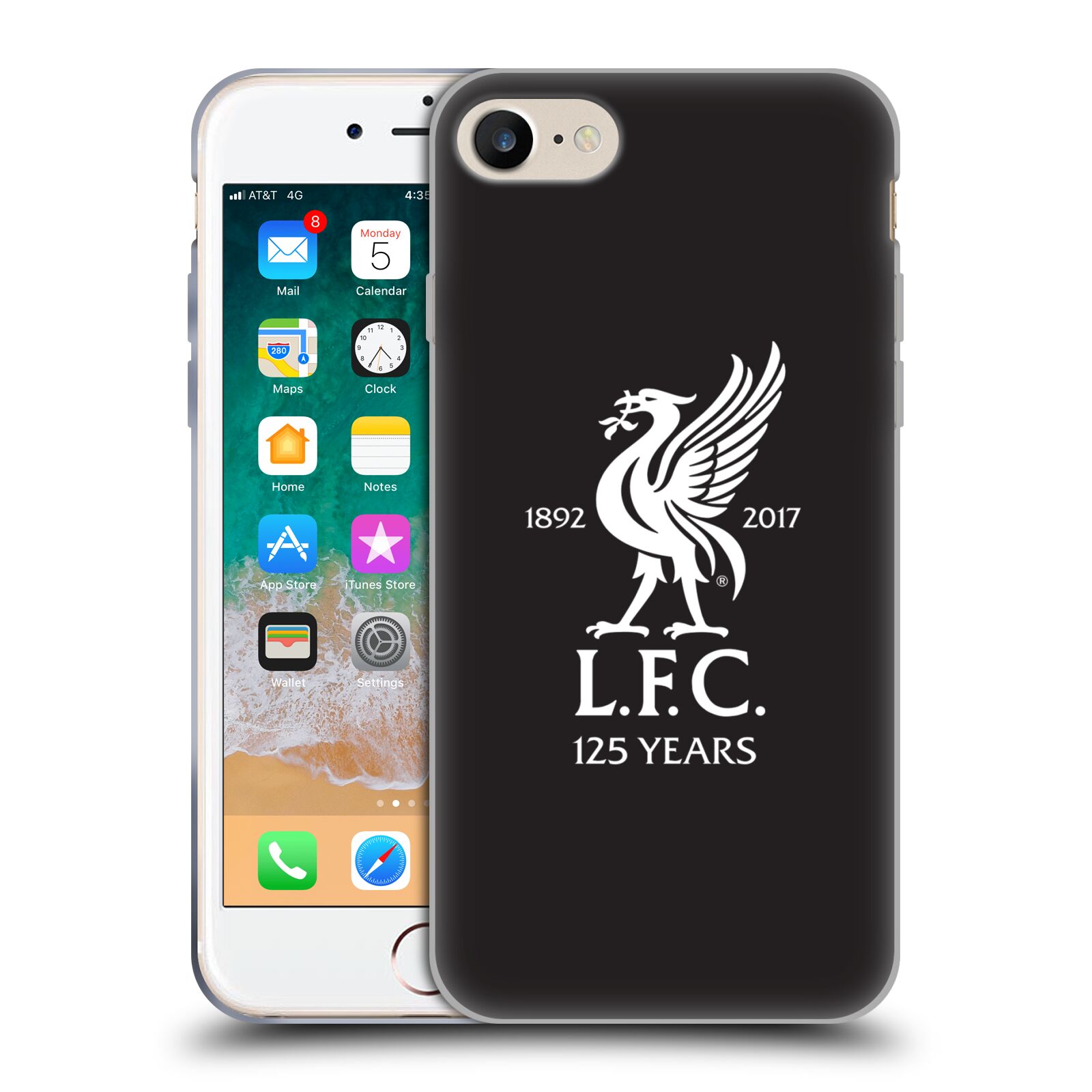 HEAD CASE silikonový obal na mobil Apple Iphone 8 Fotbalový klub Liverpool fotbalový dres hosté brankář černá