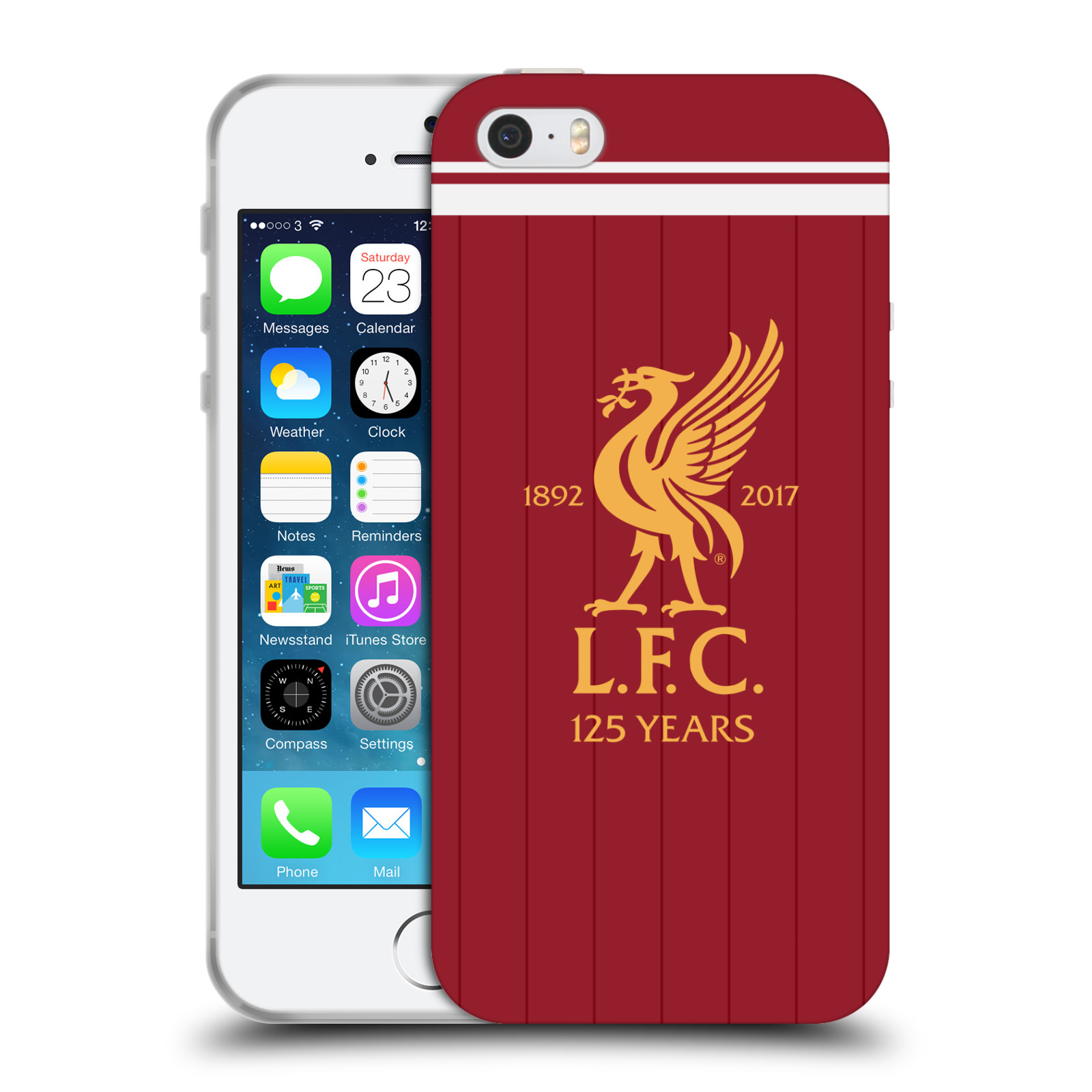 HEAD CASE silikonový obal na mobil Apple Iphone 5/5S Fotbalový klub Liverpool fotbalový dres pták domácí rudá