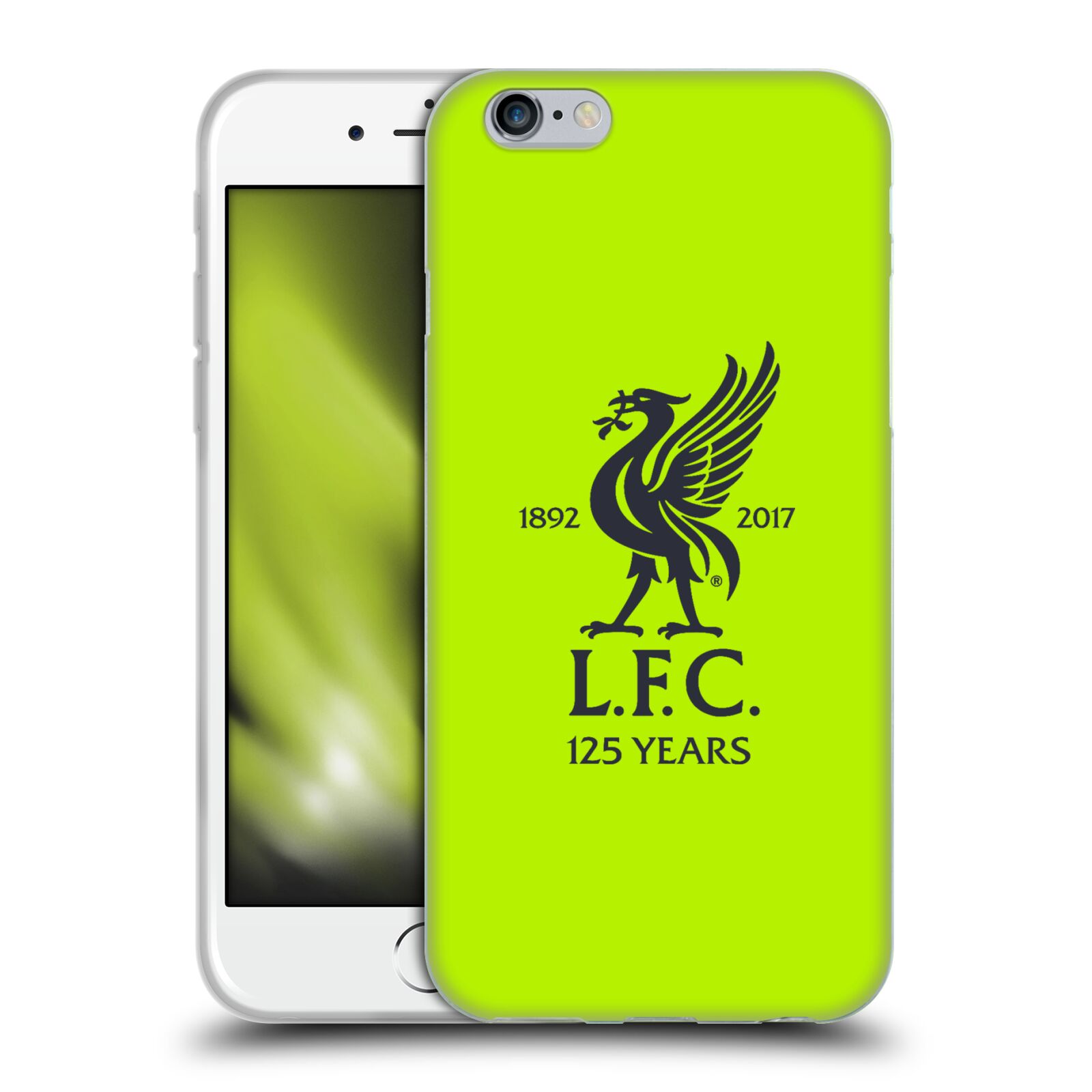 HEAD CASE silikonový obal na mobil Apple Iphone 6/6S Fotbalový klub Liverpool fotbalový dres signální žlutá