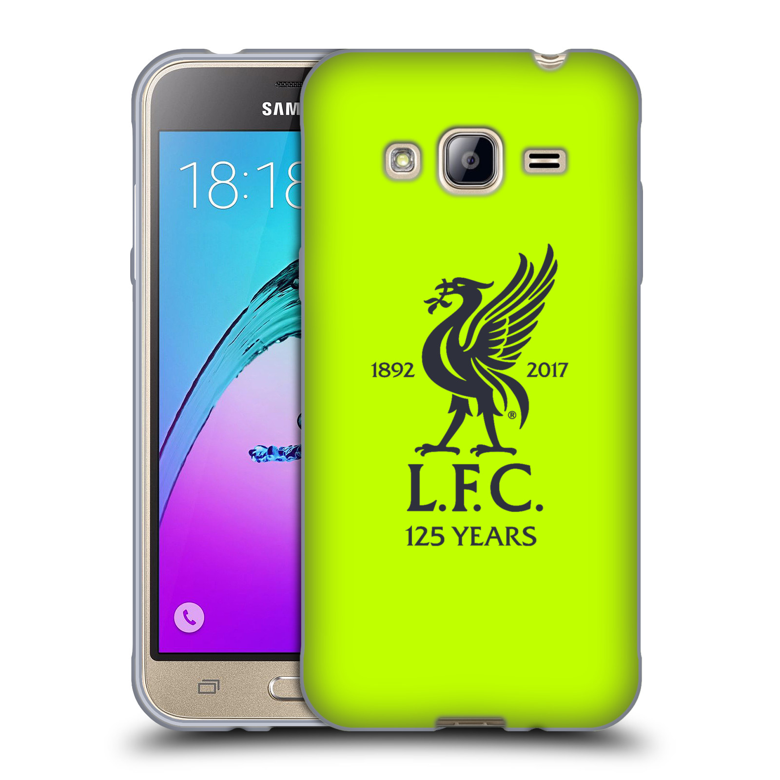 HEAD CASE silikonový obal na mobil Samsung Galaxy J3, J3 2016 Fotbalový klub Liverpool fotbalový dres signální žlutá