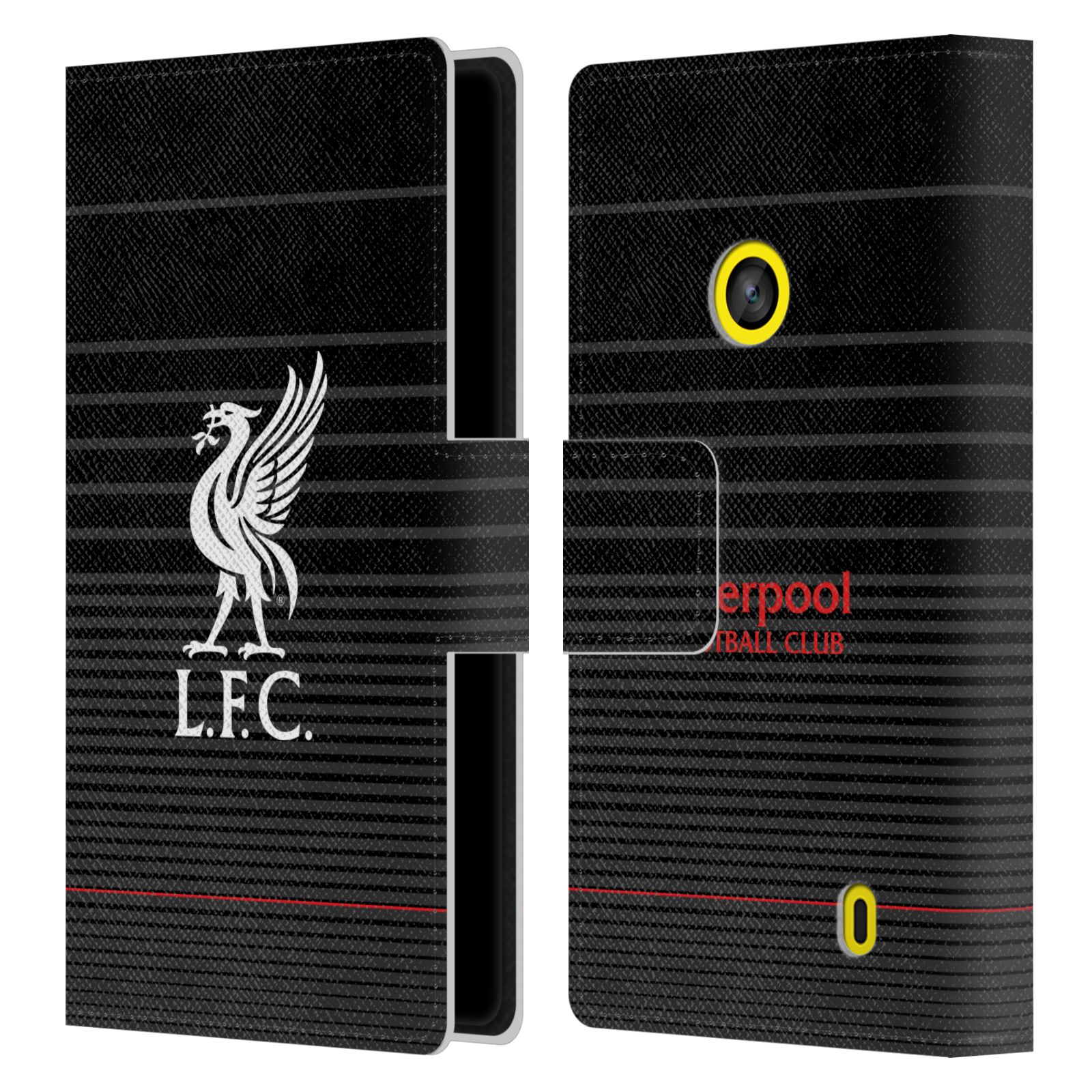 HEAD CASE Flipové pouzdro pro mobil NOKIA LUMIA 520 / 525 LIVERPOOL FC ZNAK OFICIÁLNÍ ZNAK ČERNÁ PRUHY