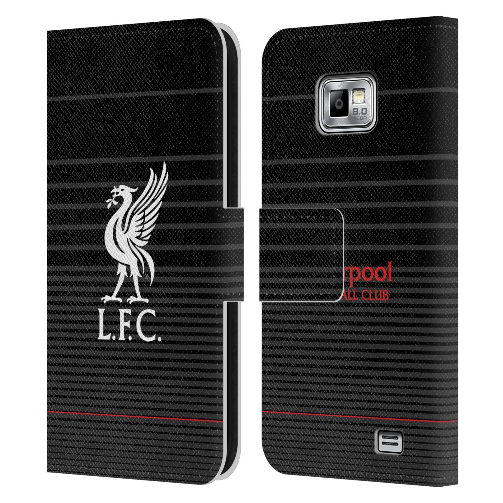 HEAD CASE Flipové pouzdro pro mobil Samsung Galaxy S2 i9100 LIVERPOOL FC ZNAK OFICIÁLNÍ ZNAK ČERNÁ PRUHY