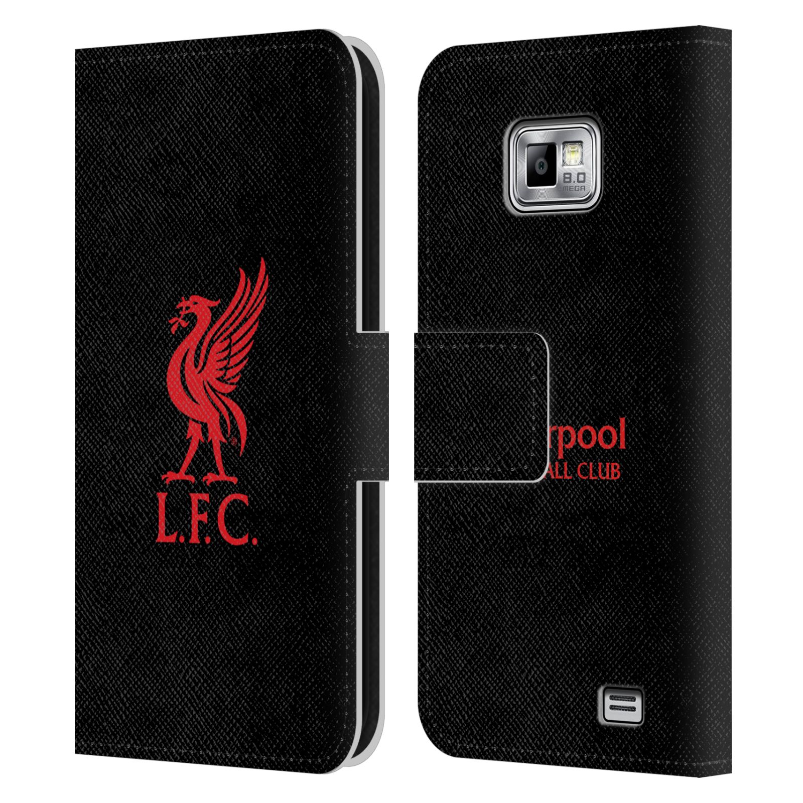 HEAD CASE Flipové pouzdro pro mobil Samsung Galaxy S2 i9100 LIVERPOOL FC OFICIÁLNÍ ZNAK červená na černé