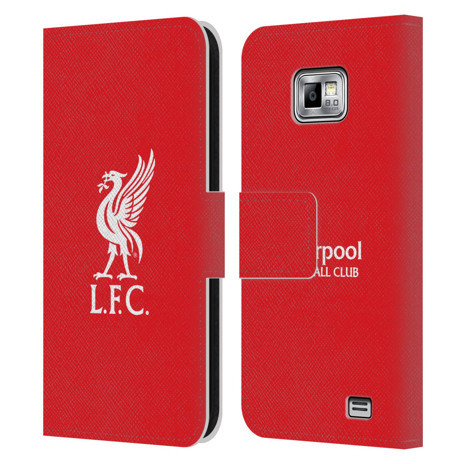 HEAD CASE Flipové pouzdro pro mobil Samsung Galaxy S2 i9100 LIVERPOOL FC OFICIÁLNÍ ZNAK bílá na červené