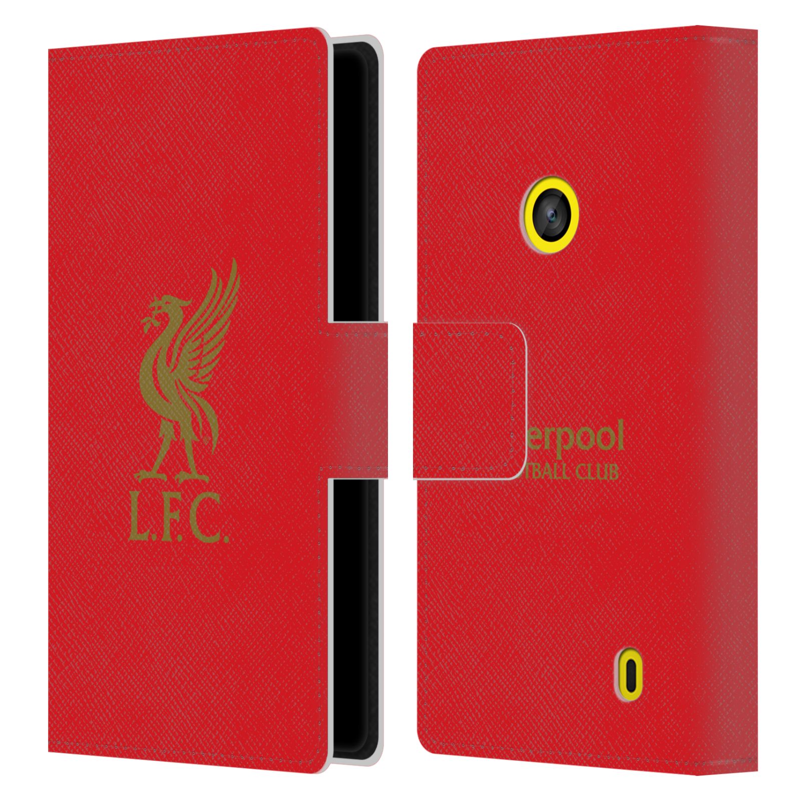 HEAD CASE Flipové pouzdro pro mobil NOKIA LUMIA 520 / 525 LIVERPOOL FC OFICIÁLNÍ ZNAK zlatá na červené