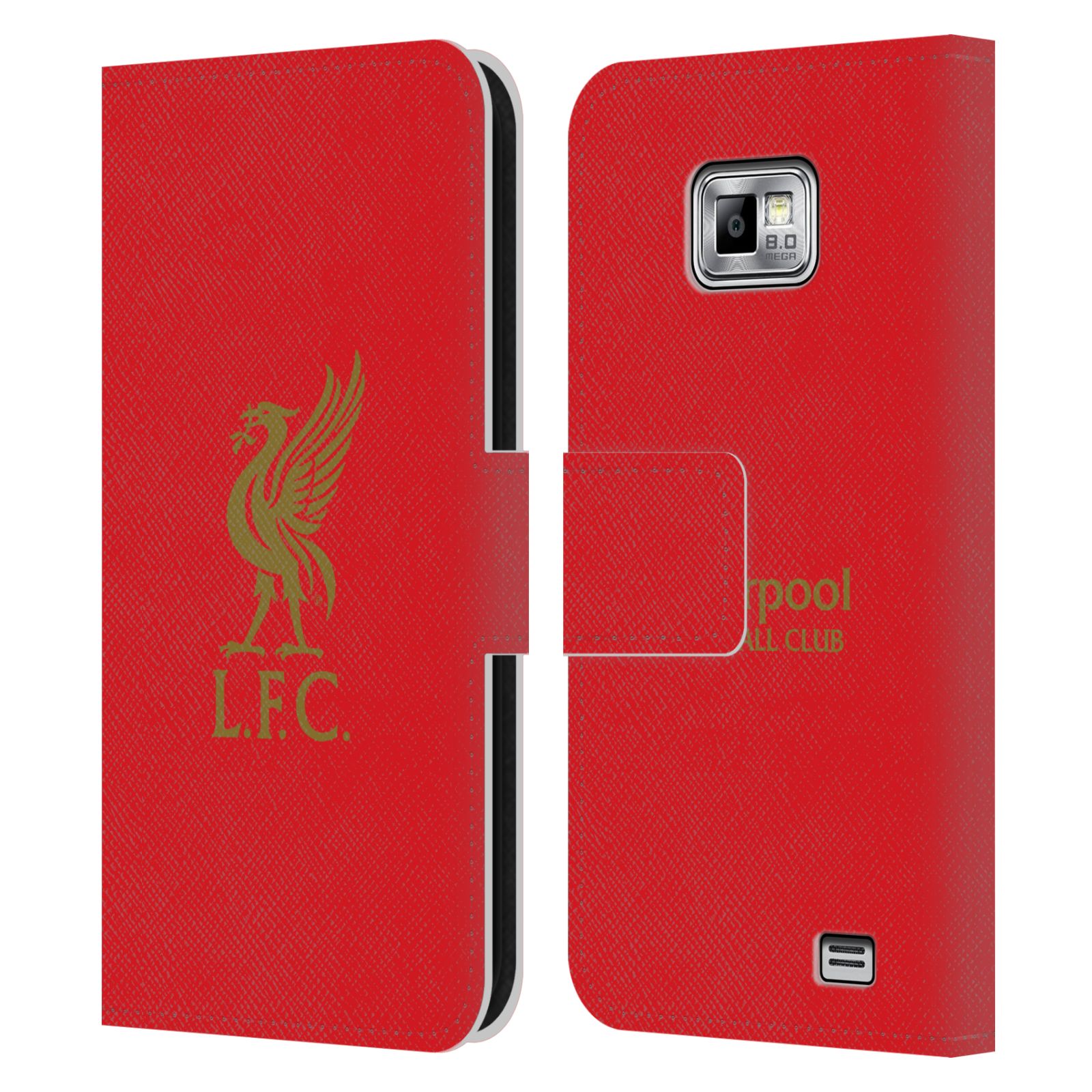 HEAD CASE Flipové pouzdro pro mobil Samsung Galaxy S2 i9100 LIVERPOOL FC OFICIÁLNÍ ZNAK zlatá na červené