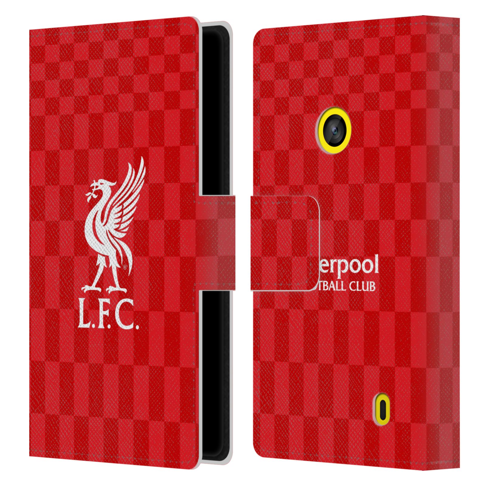 HEAD CASE Flipové pouzdro pro mobil NOKIA LUMIA 520 / 525 LIVERPOOL FC OFICIÁLNÍ ZNAK kostky dres bílá na červené
