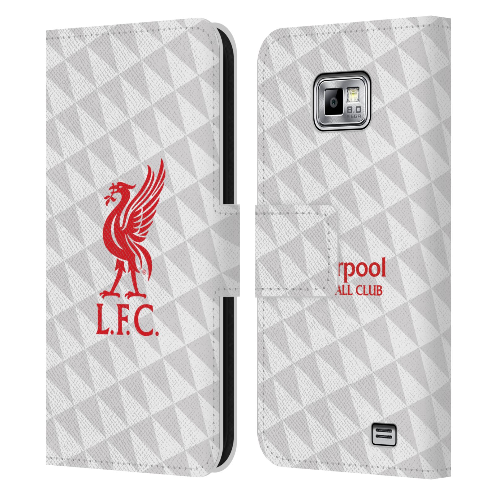 HEAD CASE Flipové pouzdro pro mobil Samsung Galaxy S2 i9100 LIVERPOOL FC OFICIÁLNÍ ZNAK kostky dres červená na bílé