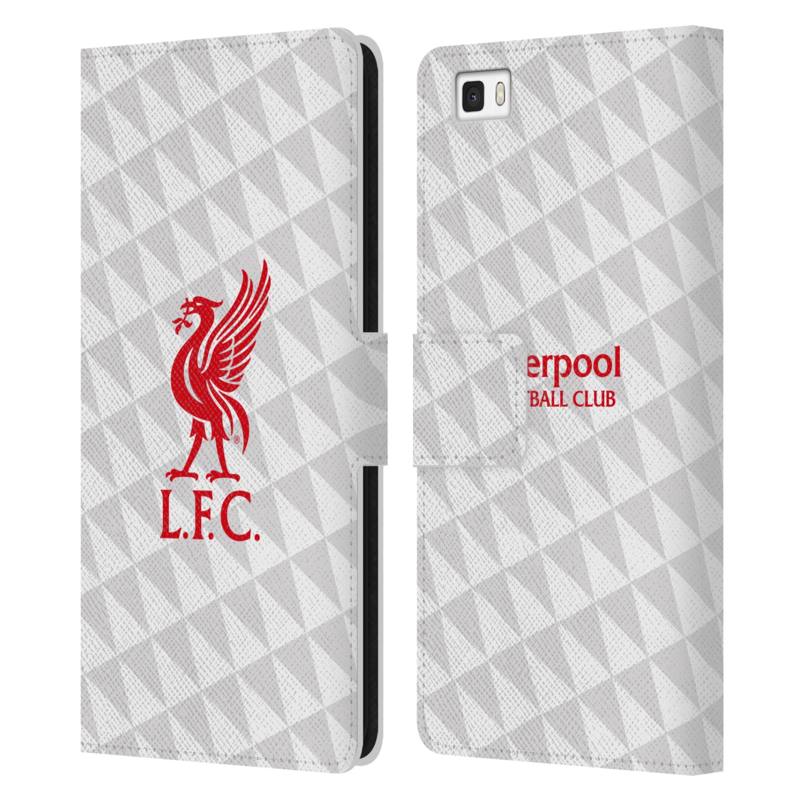 HEAD CASE Flipové pouzdro pro mobil Huawei P8 LITE LIVERPOOL FC OFICIÁLNÍ ZNAK kostky dres červená na bílé
