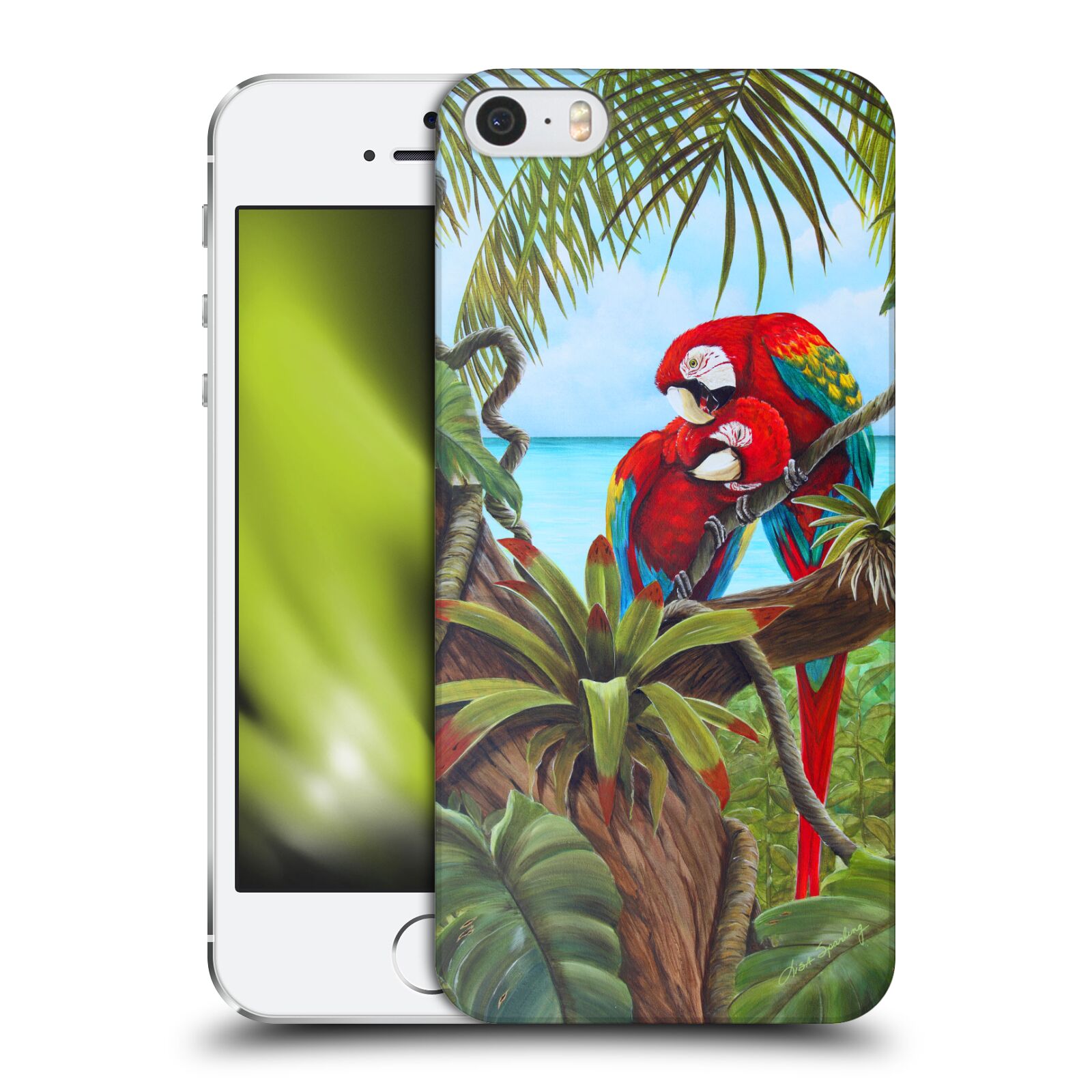 Zadní obal pro mobil Apple Iphone 5/5S/SE 2015 - HEAD CASE - Lisa Sparling - Zamilovaní Papoušci