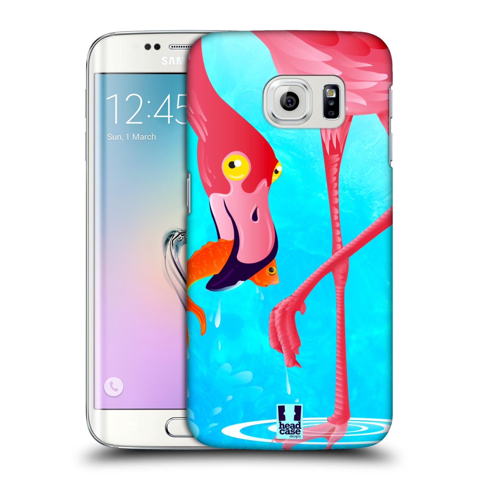 HEAD CASE plastový obal na mobil SAMSUNG Galaxy S6 EDGE (G9250, G925, G925F) vzor dlouhé nohy kreslená zvířátka plameňák
