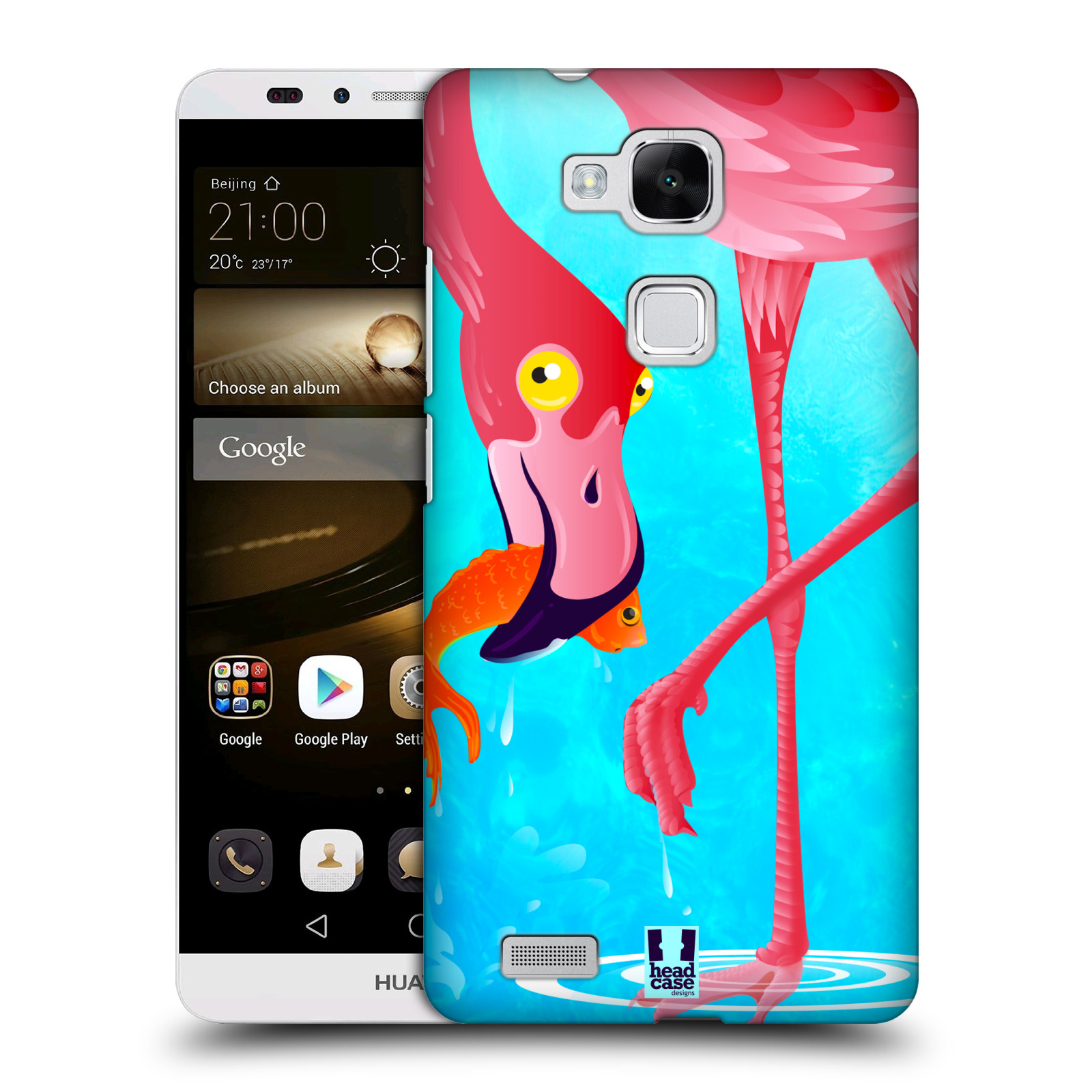 HEAD CASE plastový obal na mobil Huawei Mate 7 vzor dlouhé nohy kreslená zvířátka plameňák