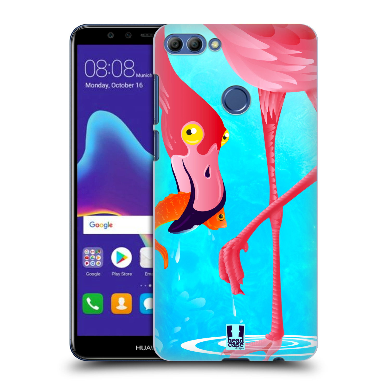HEAD CASE plastový obal na mobil Huawei Y9 2018 vzor dlouhé nohy kreslená zvířátka plameňák