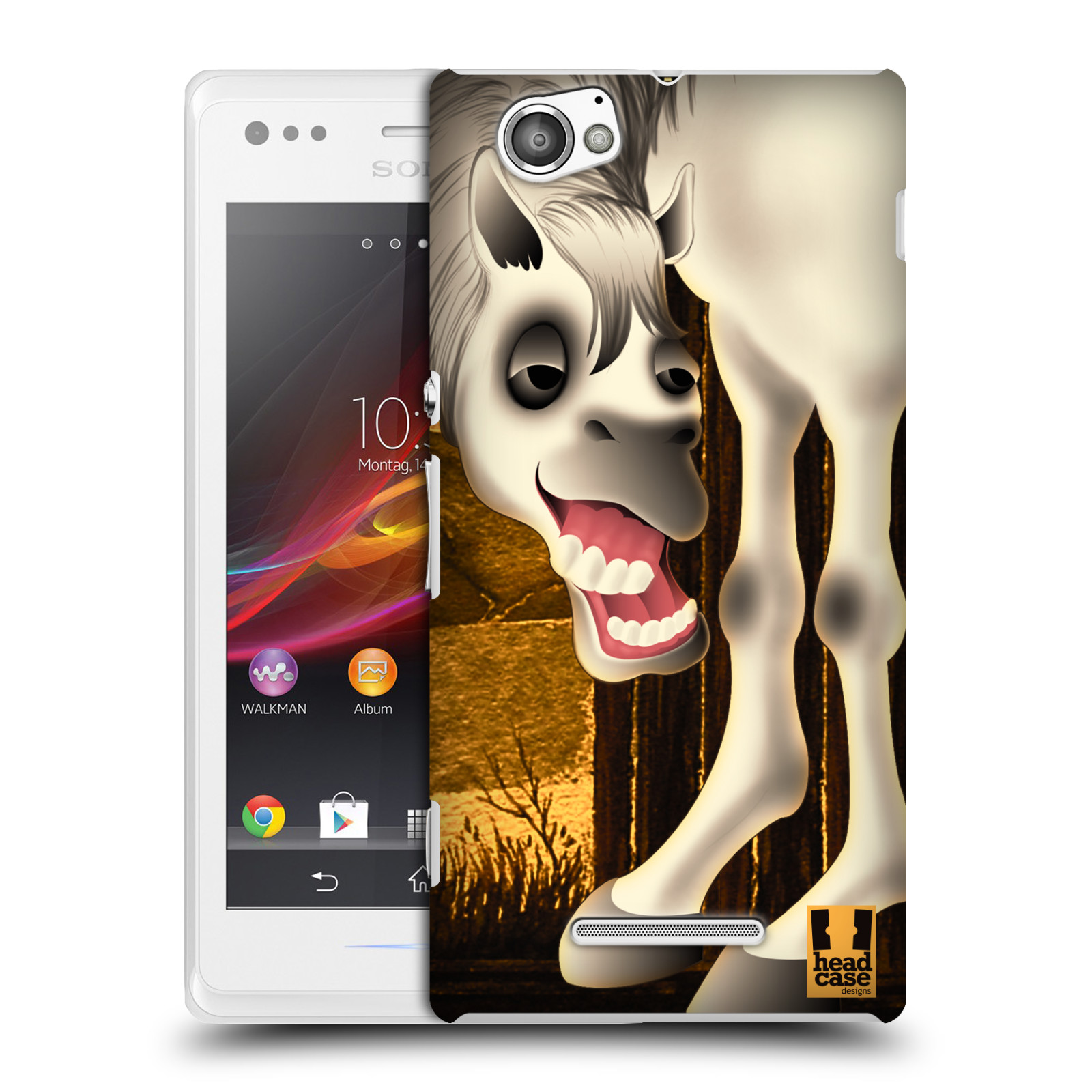 HEAD CASE plastový obal na mobil Sony Xperia M vzor dlouhé nohy kreslená zvířátka kůň