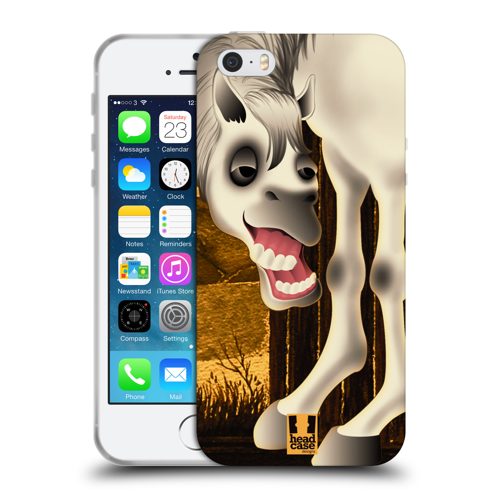 HEAD CASE silikonový obal na mobil Apple Iphone 5/5S vzor dlouhé nohy kreslená zvířátka kůň