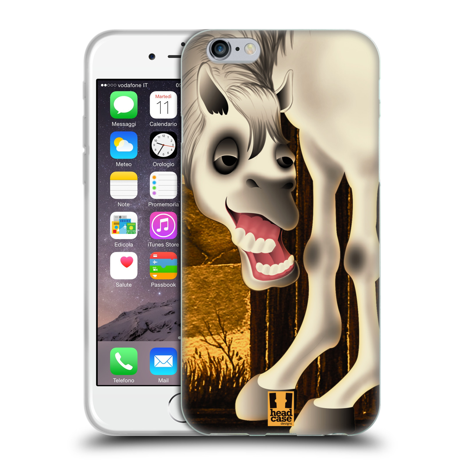 HEAD CASE silikonový obal na mobil Apple Iphone 6/6S vzor dlouhé nohy kreslená zvířátka kůň
