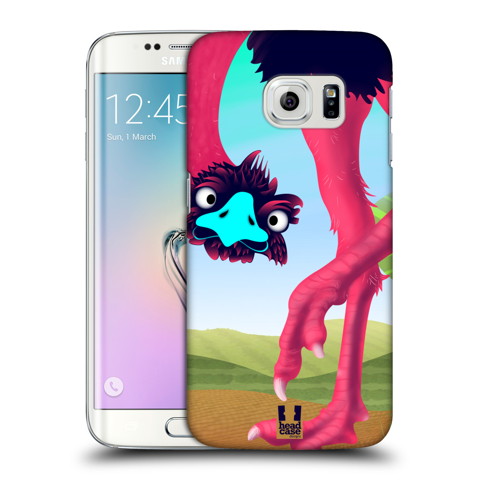 HEAD CASE plastový obal na mobil SAMSUNG Galaxy S6 EDGE (G9250, G925, G925F) vzor dlouhé nohy kreslená zvířátka pštros