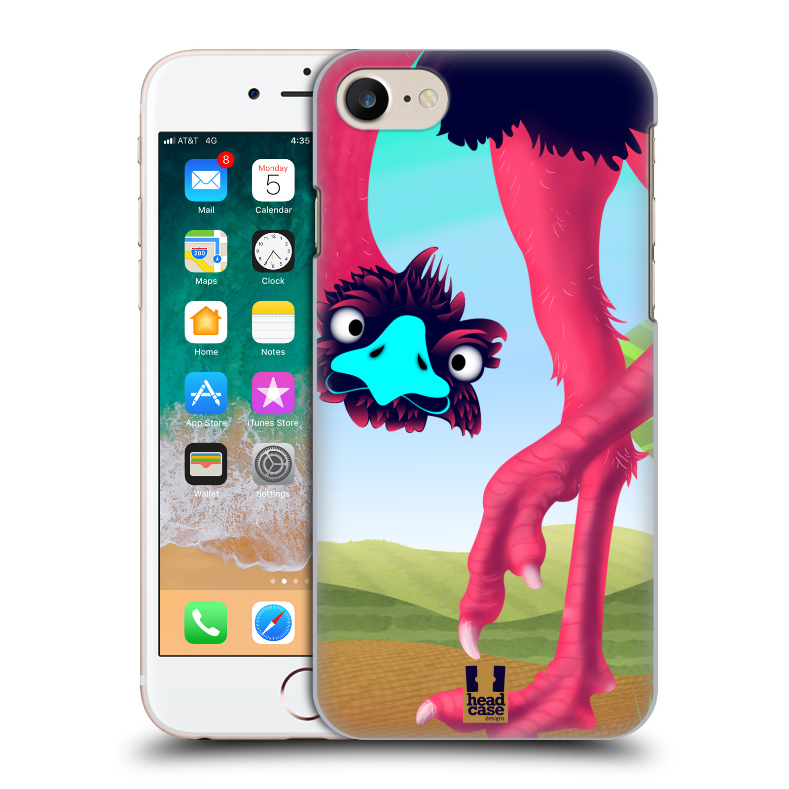 HEAD CASE plastový obal na mobil Apple Iphone 7 vzor dlouhé nohy kreslená zvířátka pštros