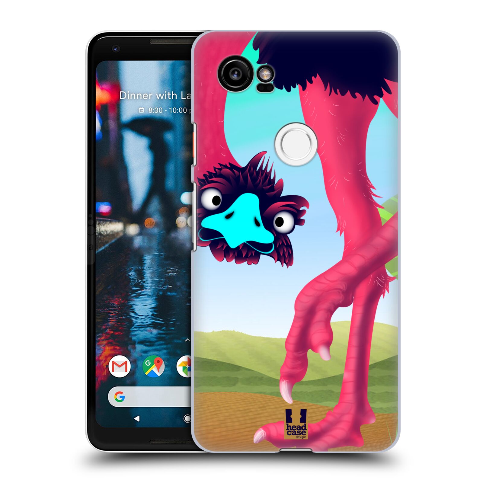 HEAD CASE plastový obal na mobil Google Pixel 2 XL vzor dlouhé nohy kreslená zvířátka pštros