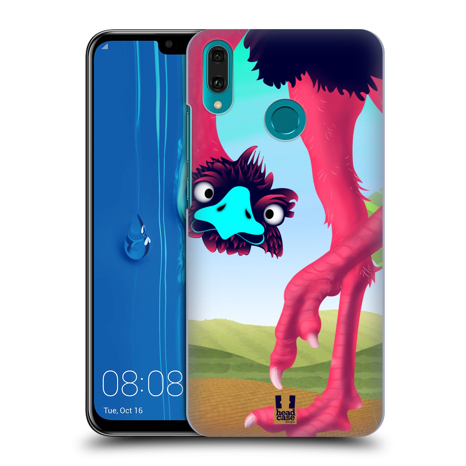 Pouzdro na mobil Huawei Y9 2019 - HEAD CASE - vzor dlouhé nohy kreslená zvířátka pštros