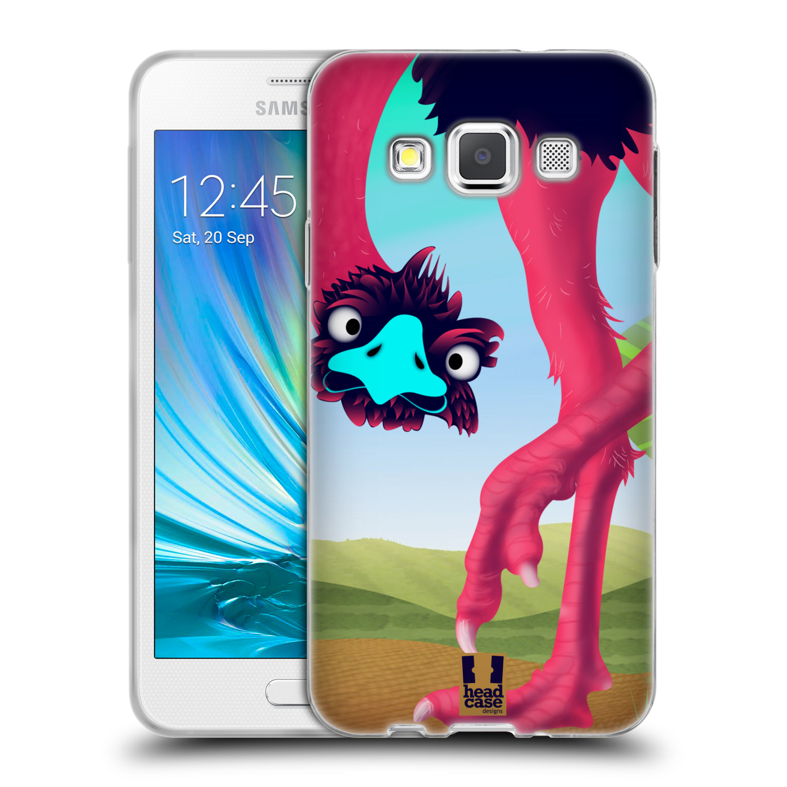 HEAD CASE silikonový obal na mobil Samsung Galaxy A3 vzor dlouhé nohy kreslená zvířátka pštros