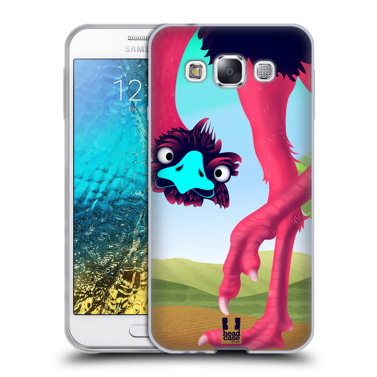HEAD CASE silikonový obal na mobil Samsung Galaxy E5 vzor dlouhé nohy kreslená zvířátka pštros